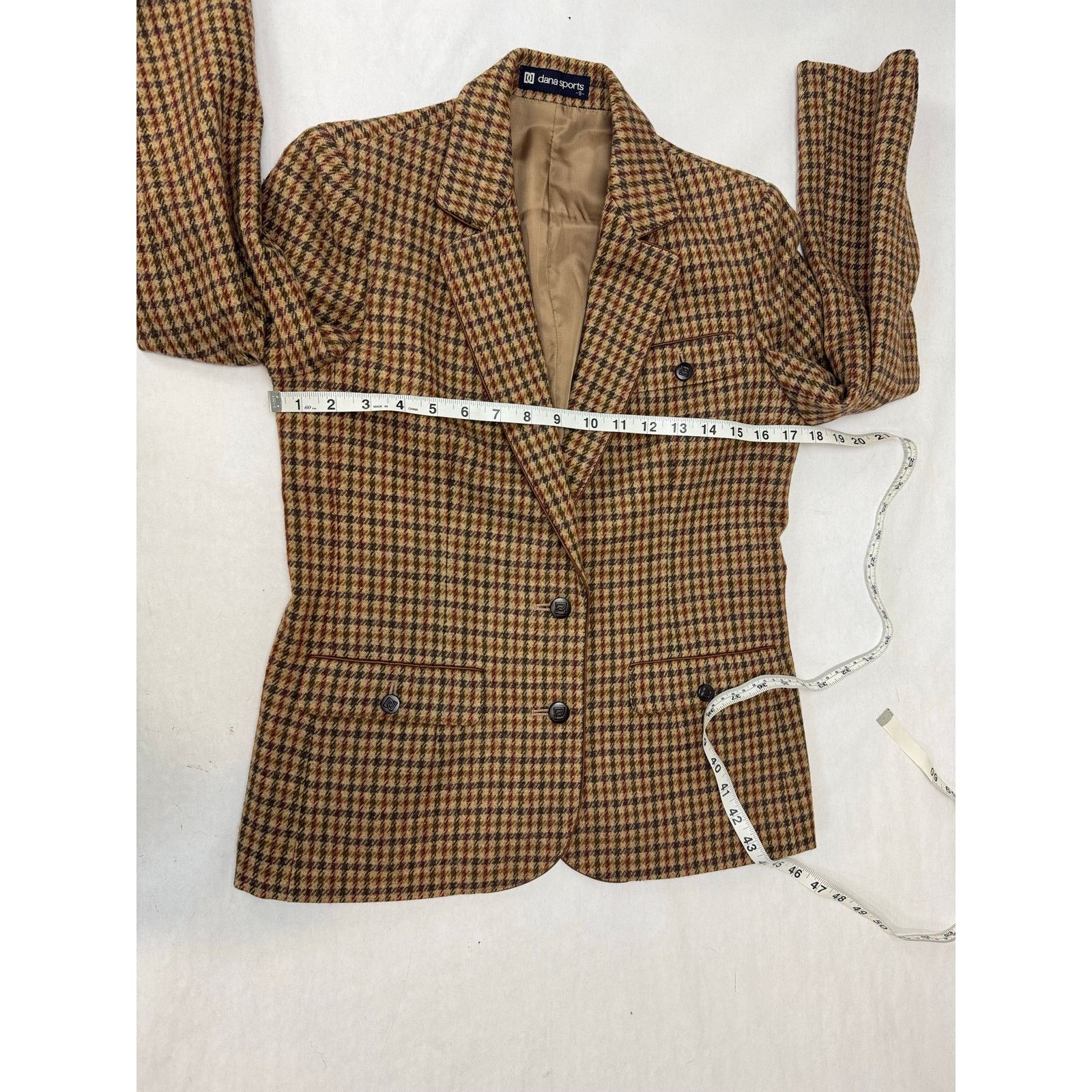 Other Vintage Houndstooth 100% Wool Skirt Suit Tailored Blazer - 9 Size S / US 4 / IT 40 - 6 Thumbnail