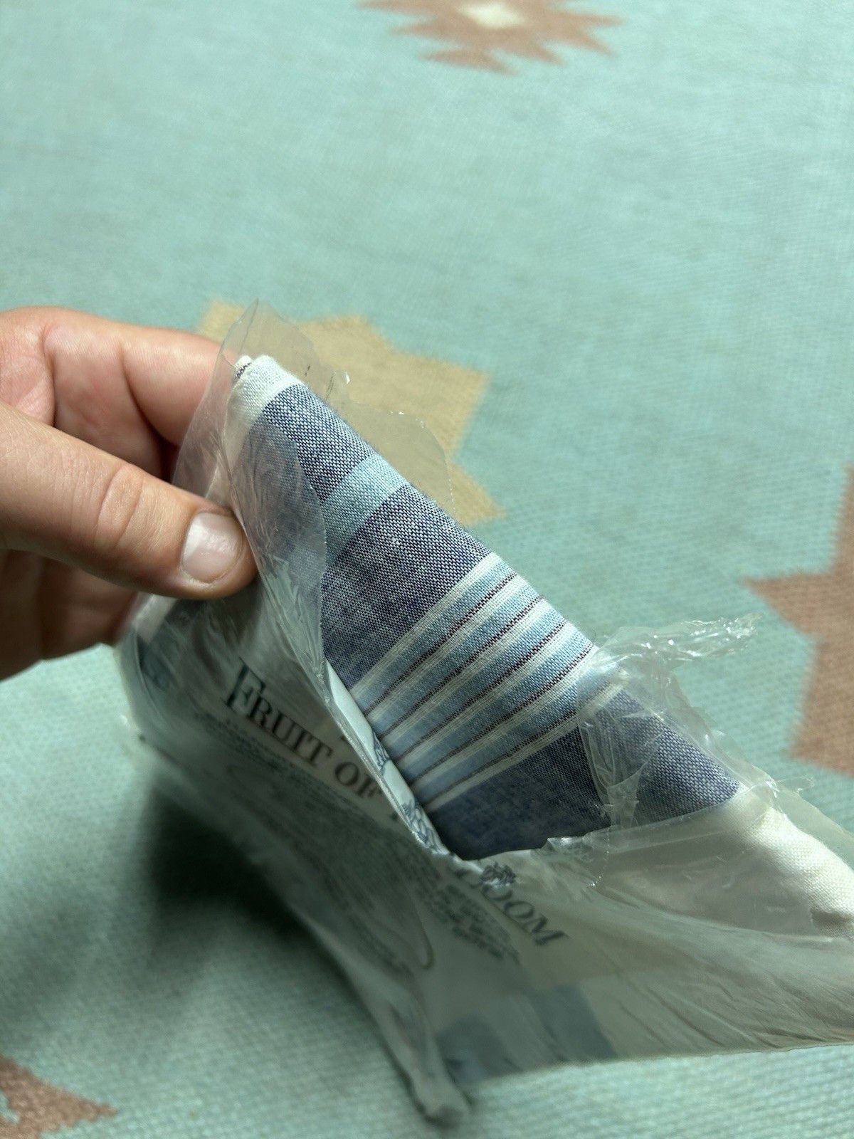 Vintage Vtg 60s fruit of the loom handkerchiefs 8 pack plaid cotton Size ONE SIZE - 4 Thumbnail