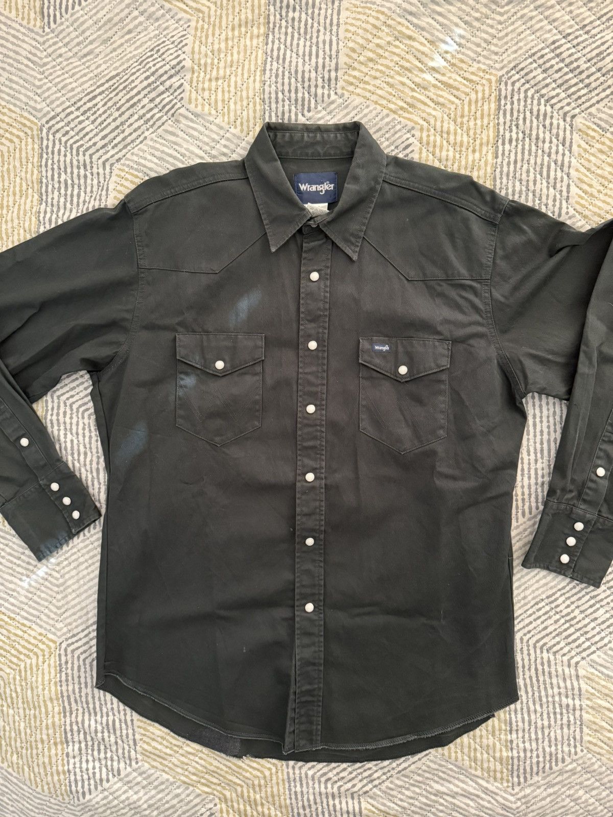 Wrangler Wrangler Forest Green Western Snap Shirt (L, 100% Cotton) Size US L / EU 52-54 / 3 - 1 Thumbnail