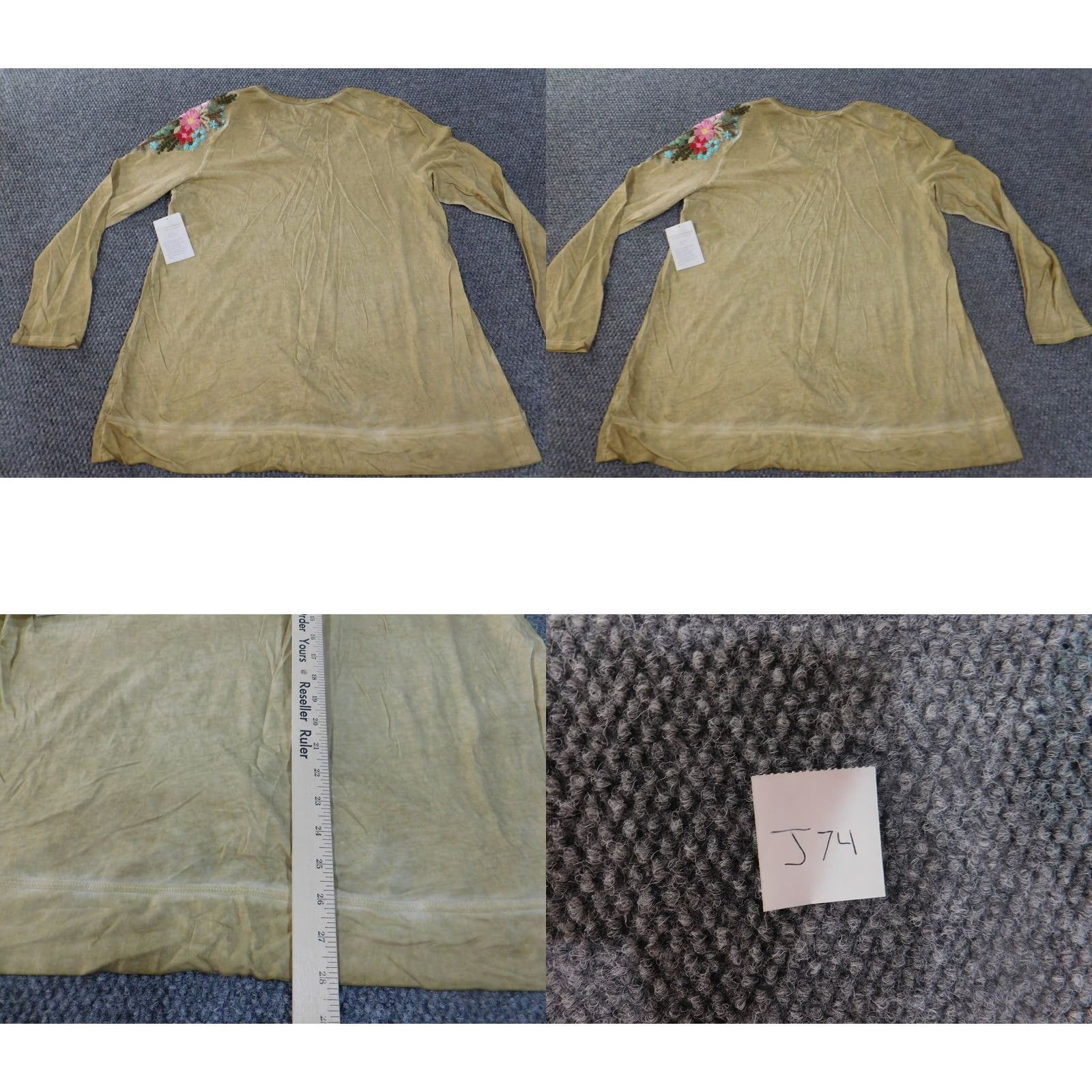Soft Surroundings Soft Surroundings Blouse Shirt Womens L Green Crew Neck Long Sleeve Pullover Cotton Polyester Rayon Stretch Casual Classic Size L / US 10 / IT 46 - 9 Thumbnail