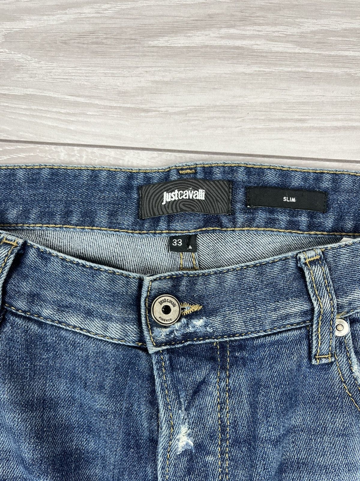Just Cavalli Just Cavalli Italy Blue Denim Patchwork Slim Jeans Pants Size US 34 / EU 50 - 7 Thumbnail