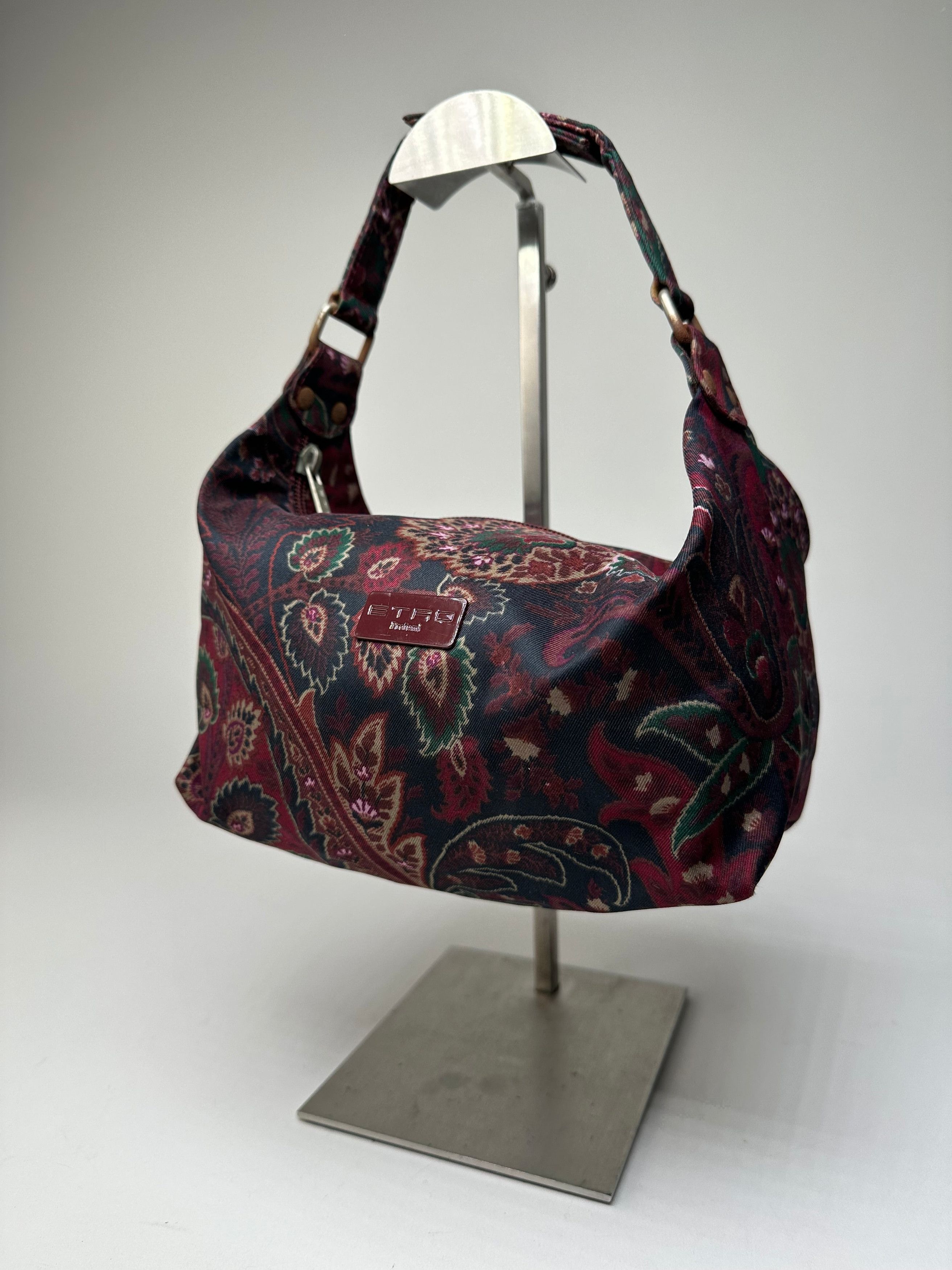 Etro Vintage Paisley Jacquard Cotton Shoulder Bag Purple Green Size ONE SIZE - 1 Thumbnail