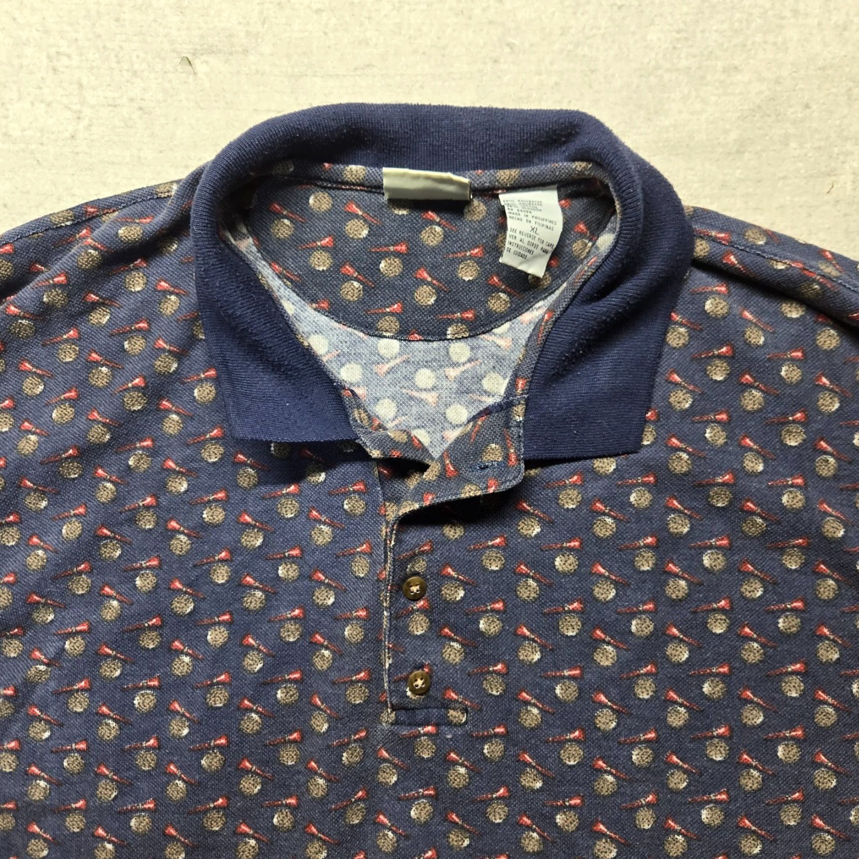 Bugle Boy Vtg. 90s Bugle Boy Company Golf Theme Polo Shirt Adult Men's XL Blue Polo Shirts 90s Mens Size US XL / EU 56 / 4 - 2 Thumbnail