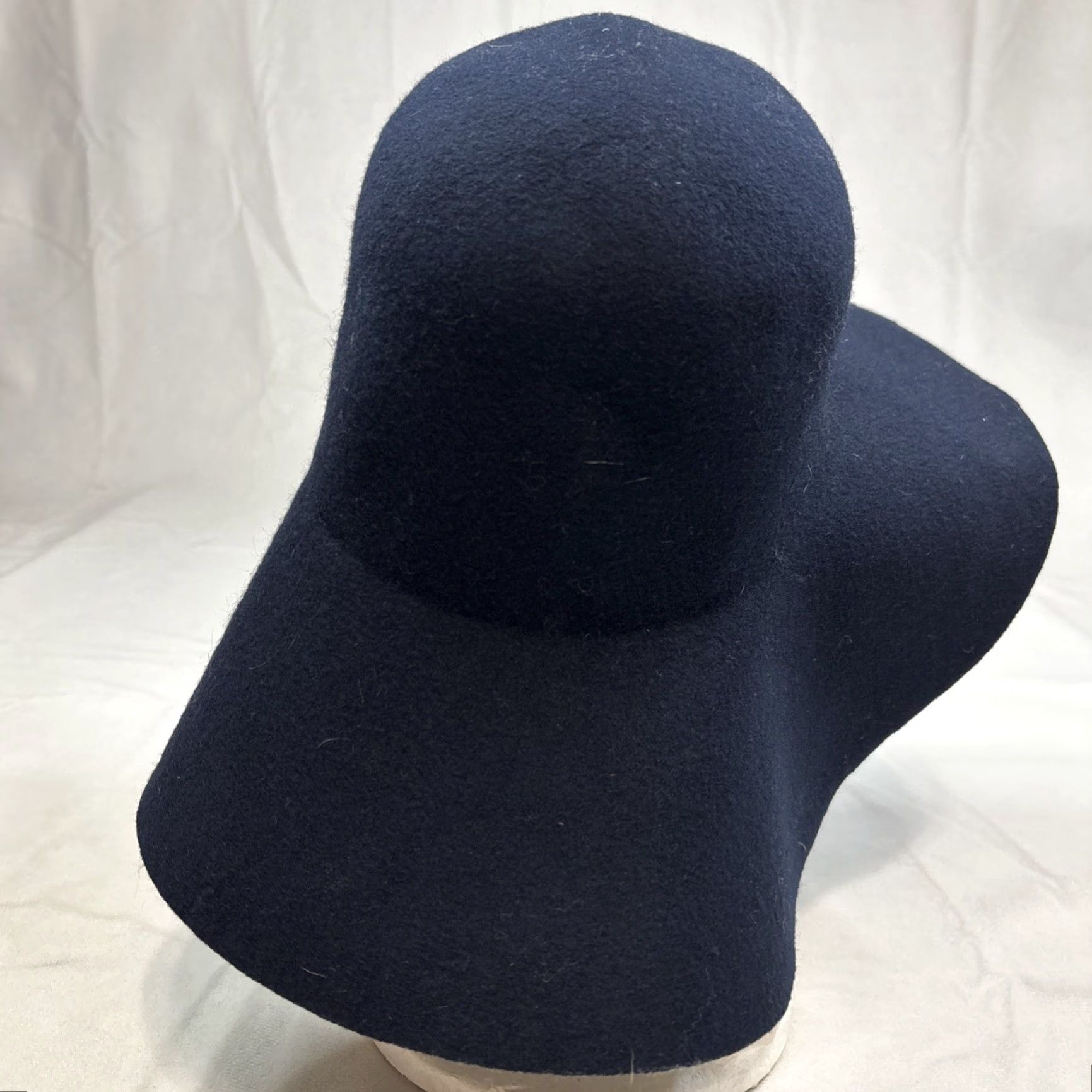 American Apparel VINTAGE American Apparel Bar on Hats Navy Wool Felt Wide Floppy Brim Boho Hippie Women One Size Blue Festival Size ONE SIZE - 3 Thumbnail
