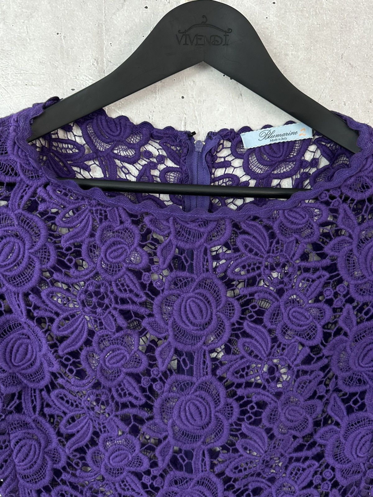 Blumarine Blumarine Made in Italy Embroidered Flowers Purple Dress Size M / US 6-8 / IT 42-44 - 5 Thumbnail