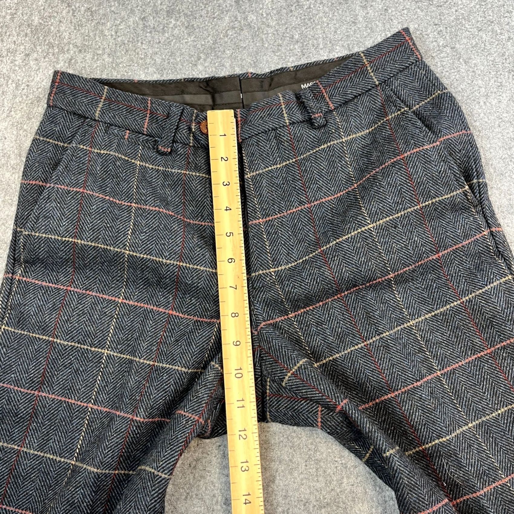 Vintage Marc Darcy Mens Wool Dress Trousers Pants Tapered 30 Grey Check Plaid Formal Size US 30 / EU 46 - 5 Thumbnail