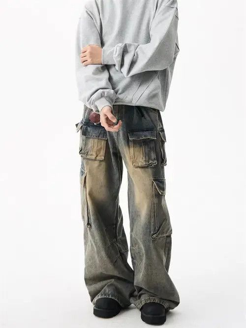 Japanese Brand MaruyamVintage High Street Hip Hop Multi-Pocket Jeans Size US 32 / EU 48 - 3 Thumbnail
