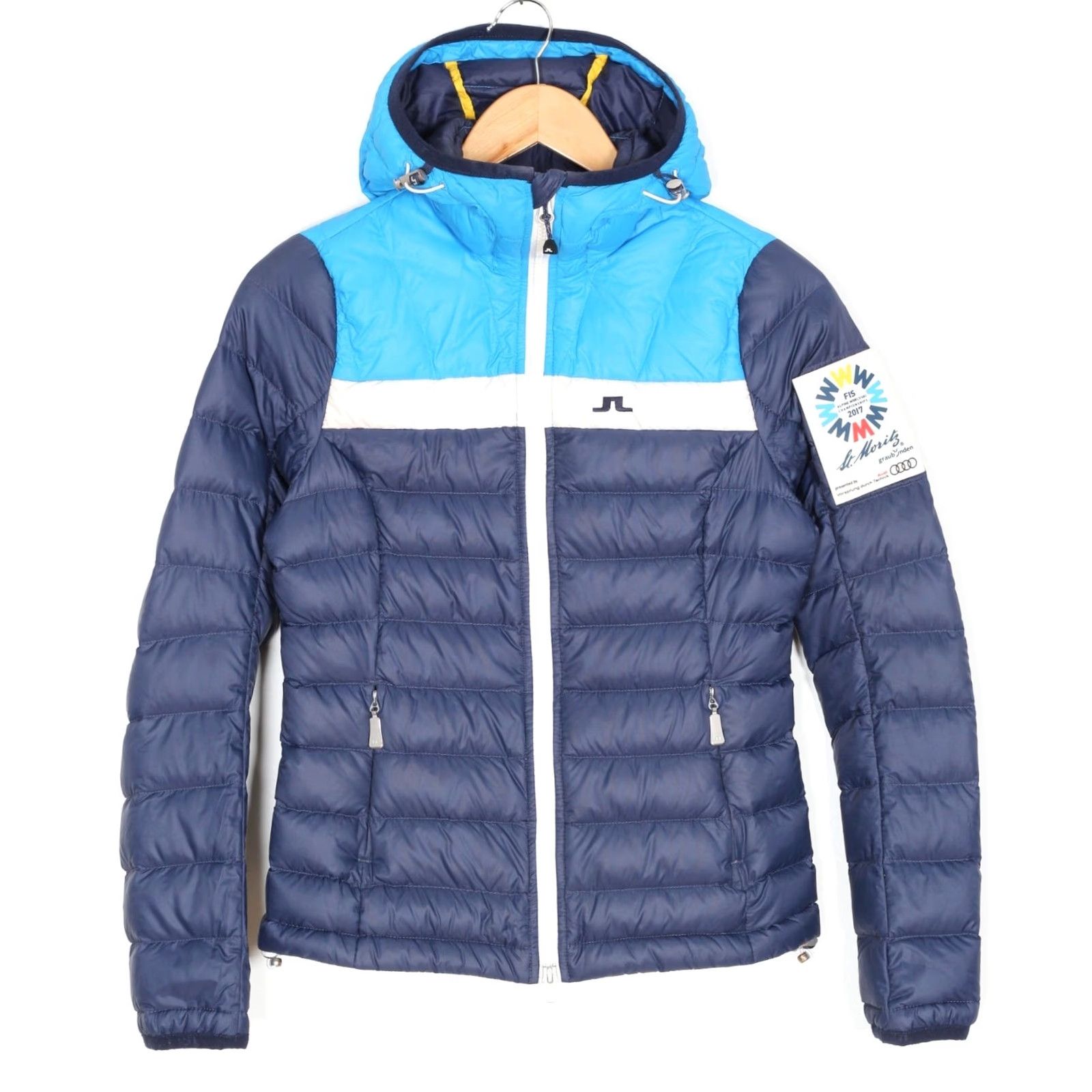 J.Lindeberg J.LINDEBERG St. Moritz Radiator Hooded Down Puffer Jacket Women XS Blue MJ6335 Size XS / US 0-2 / IT 36-38 - 2 Thumbnail