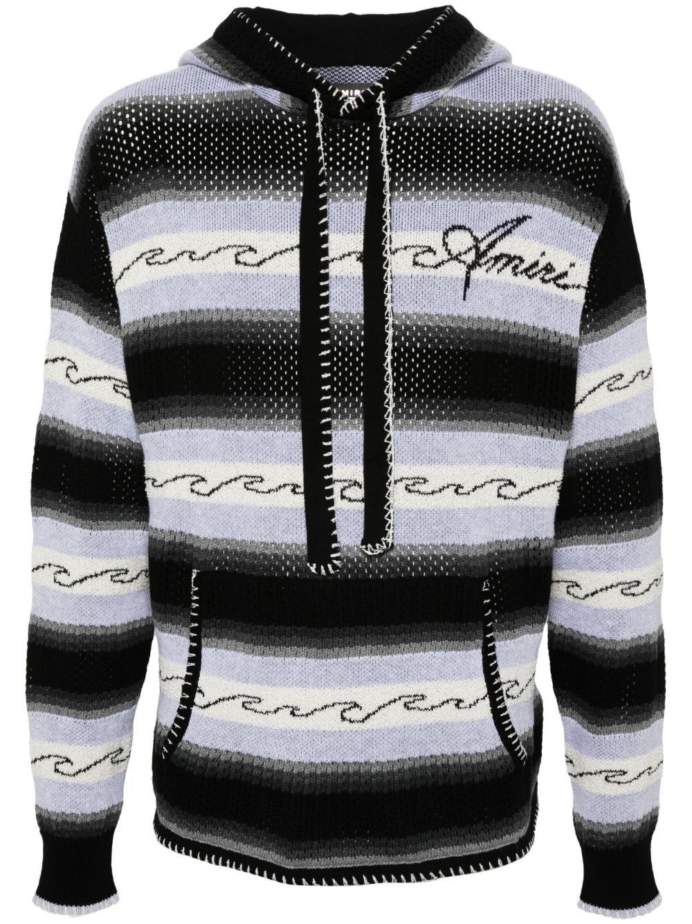 Amiri o1orln1025 Wave Striped Hoodie in Multicolor Size US S / EU 44-46 / 1 - 1 Thumbnail