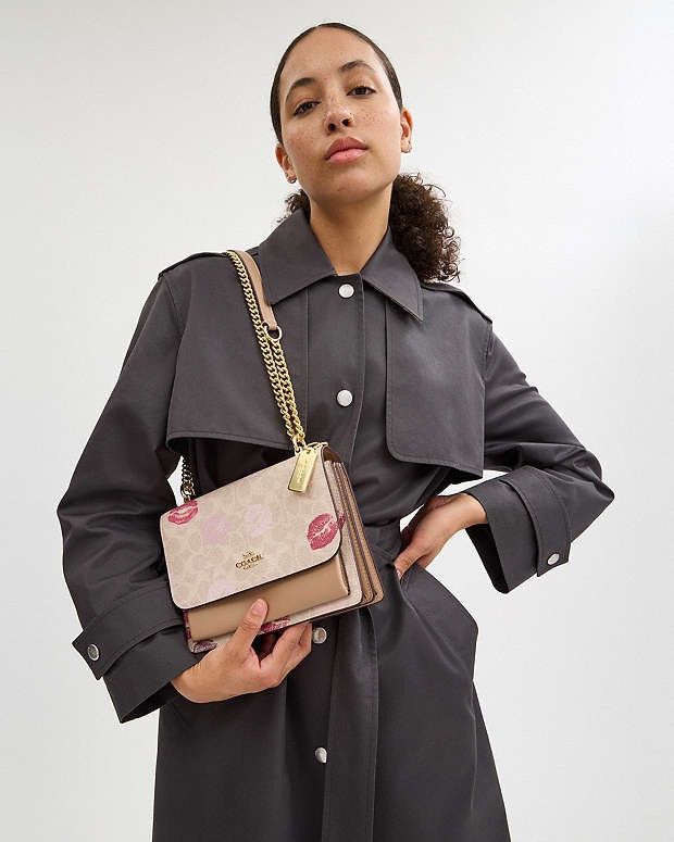 Coach COACH Klare Crossbody Bag Signature Canvas With Lips Print Size ONE SIZE - 4 Thumbnail