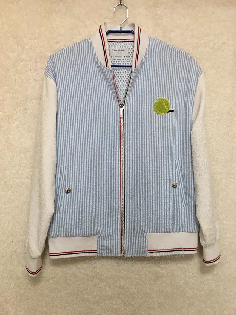 Thom Browne Thom Browne Blue and White Striped Blazer Size US M / EU 48-50 / 2 - 1 Thumbnail