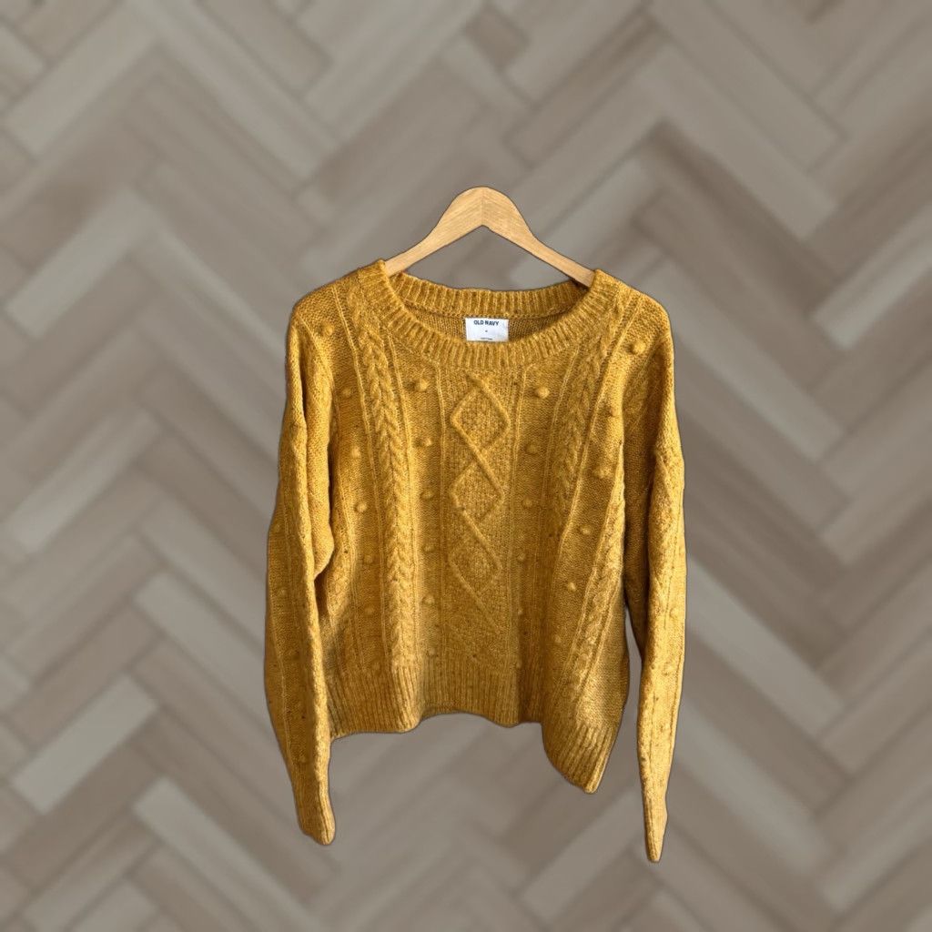 Old Navy Old Navy Yellow Knit Long Sleeve Pullover Sweatshirt Women Medium NWT Size M / US 6-8 / IT 42-44 - 1 Thumbnail