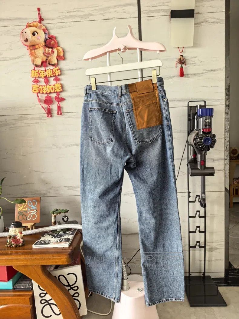 Loewe Loewe Denim long pants, with a big leather patch on the ba Size US 36 / EU 52 - 2 Thumbnail