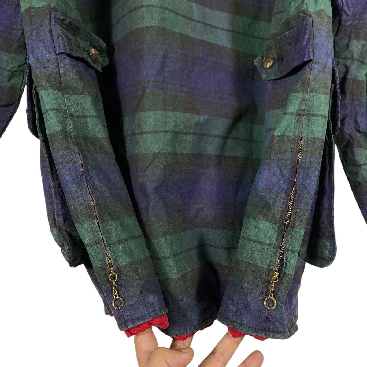 Polo Ralph Lauren × RRL Ralph Lauren × Vintage Vintage 90s Polo Ralph Lauren Oilskin Waxed Plaid Field Size US L / EU 52-54 / 3 - 11 Thumbnail