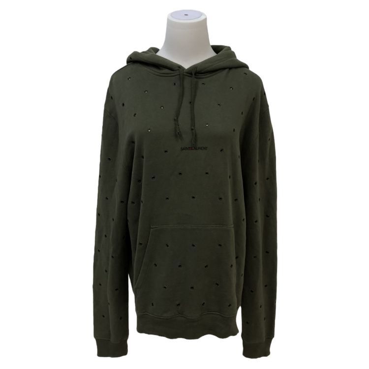 Saint Laurent Paris Saint Laurent Grommet Detail Hoodie Size M Size US M / EU 48-50 / 2 - 1 Thumbnail
