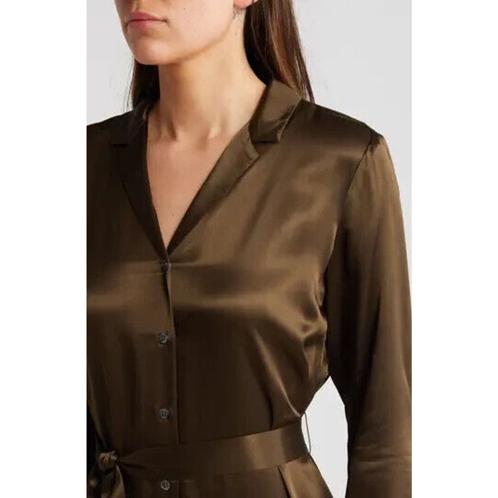 Rails New W/Tags Rails Moss Green Satin Beatrice Midi Dress Small Size S / US 4 / IT 40 - 3 Thumbnail