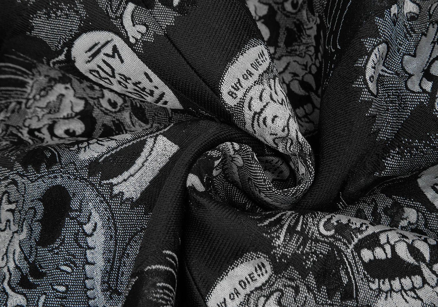 Comme des Garcons Homme Plus Comic Jacquard Drawstring Jacket in Black and Gray M Size US M / EU 48-50 / 2 - 13 Thumbnail