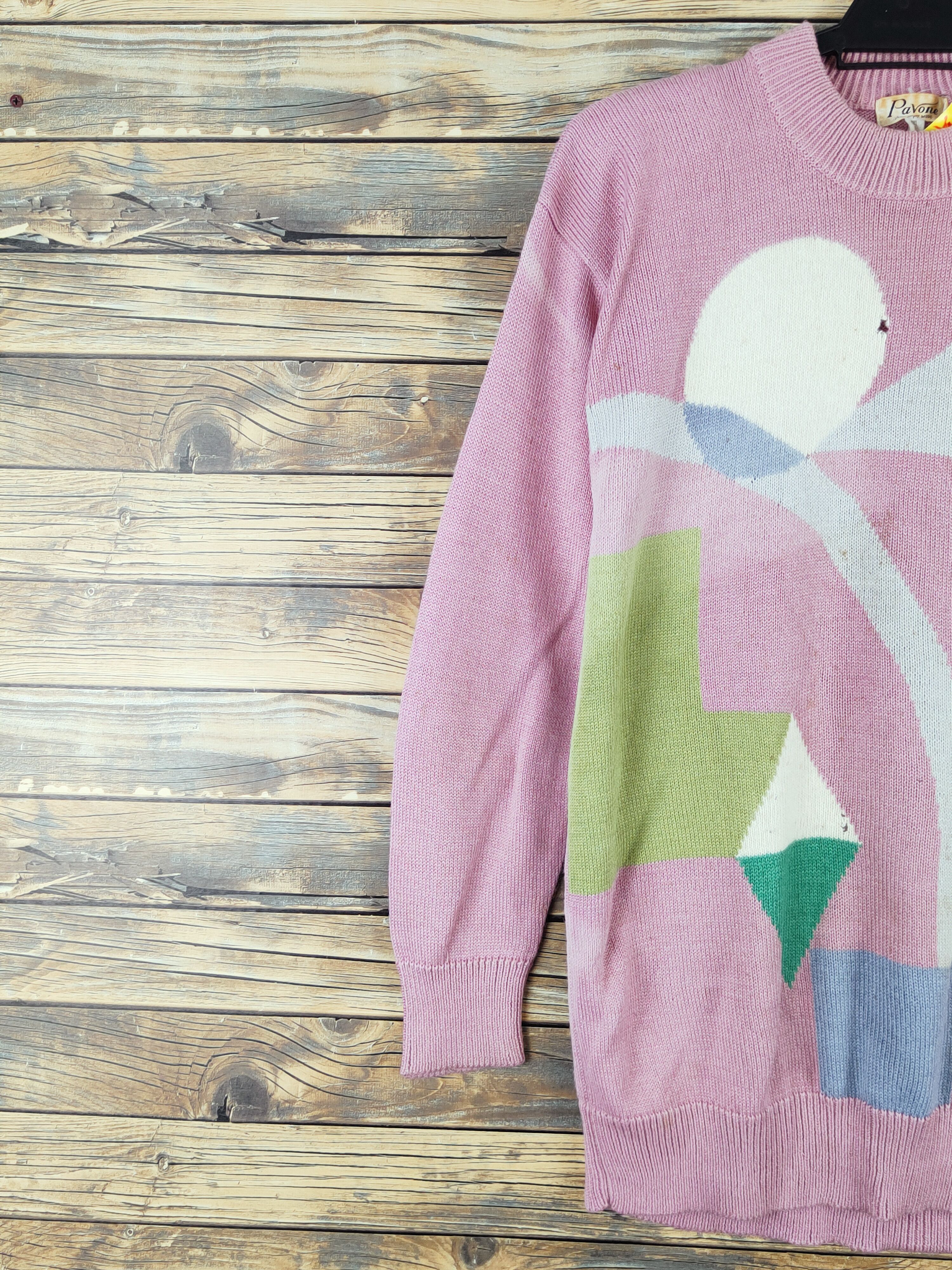 Homespun Knitwear × Japanese Brand × Vintage Pavone Pink Knitwear Sweatshirts #W997 Size M / US 6-8 / IT 42-44 - 4 Thumbnail