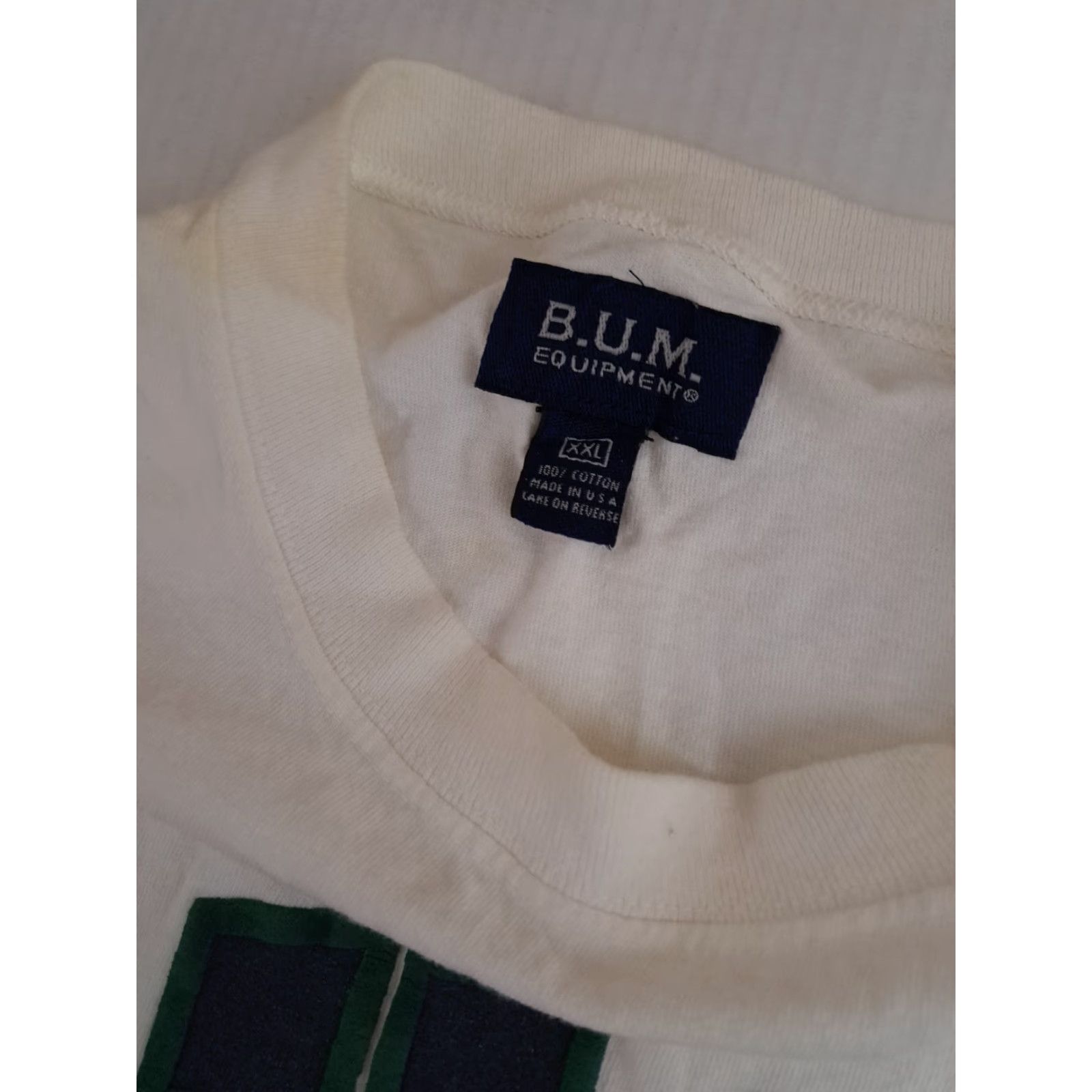 Vintage VINTAGE B.U.M. Equipment Embroidered T-Shirt 2XL White United States 90s Crew Neck Short Sleeve Mens Womens Unisex Adults Canvas Cotton Size US XXL / EU 58 / 5 - 4 Thumbnail