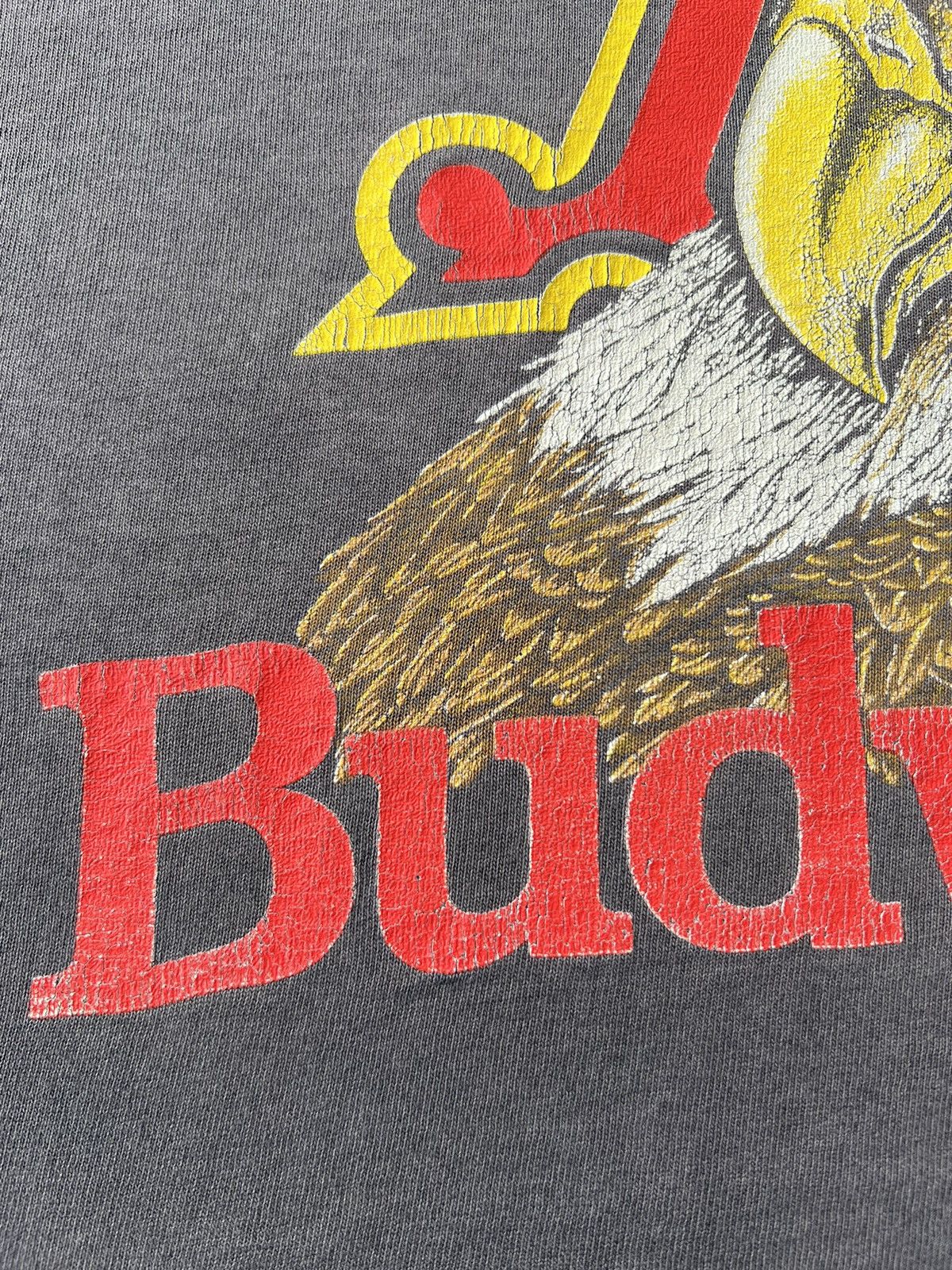 Budweiser Vintage 1988 Budweiser Beer Graphic 80s Faded Black T-shirt Size US M / EU 48-50 / 2 - 5 Thumbnail
