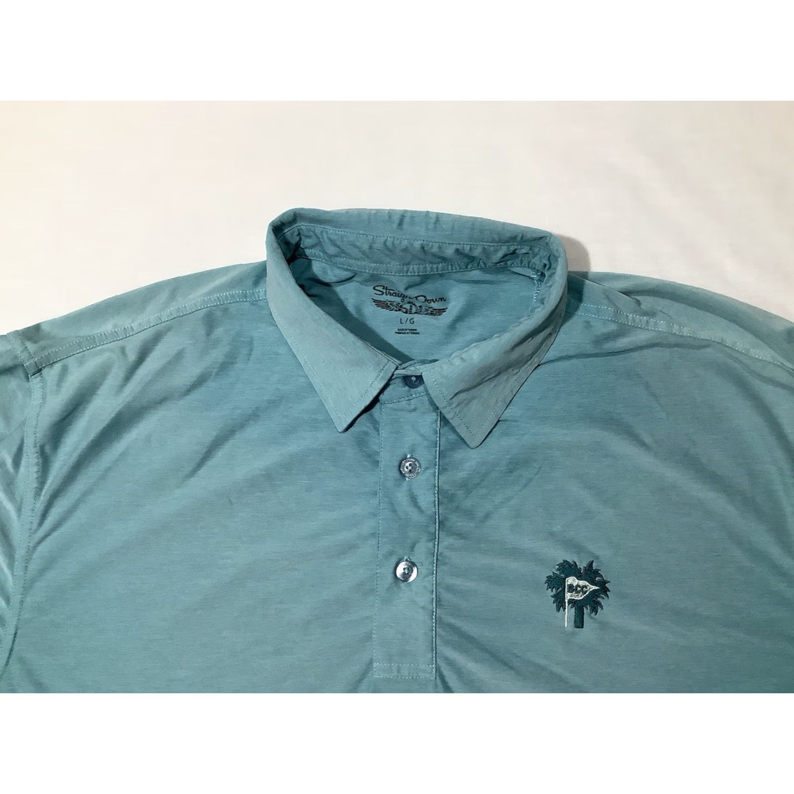 Vintage Straight Down Polo Shirt Mens Large Blue Heathered Short Sleeve Golf BCC Size US L / EU 52-54 / 3 - 2 Thumbnail