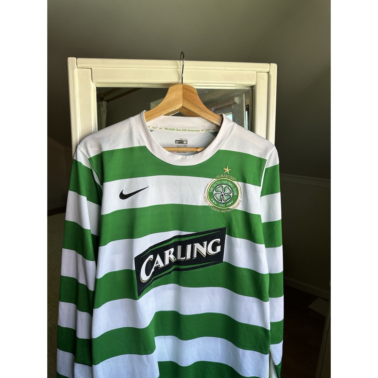 Nike Celtic Home Football Shirt Jersey 2007/08 40th Anniversary Size US M / EU 48-50 / 2 - 2 Thumbnail