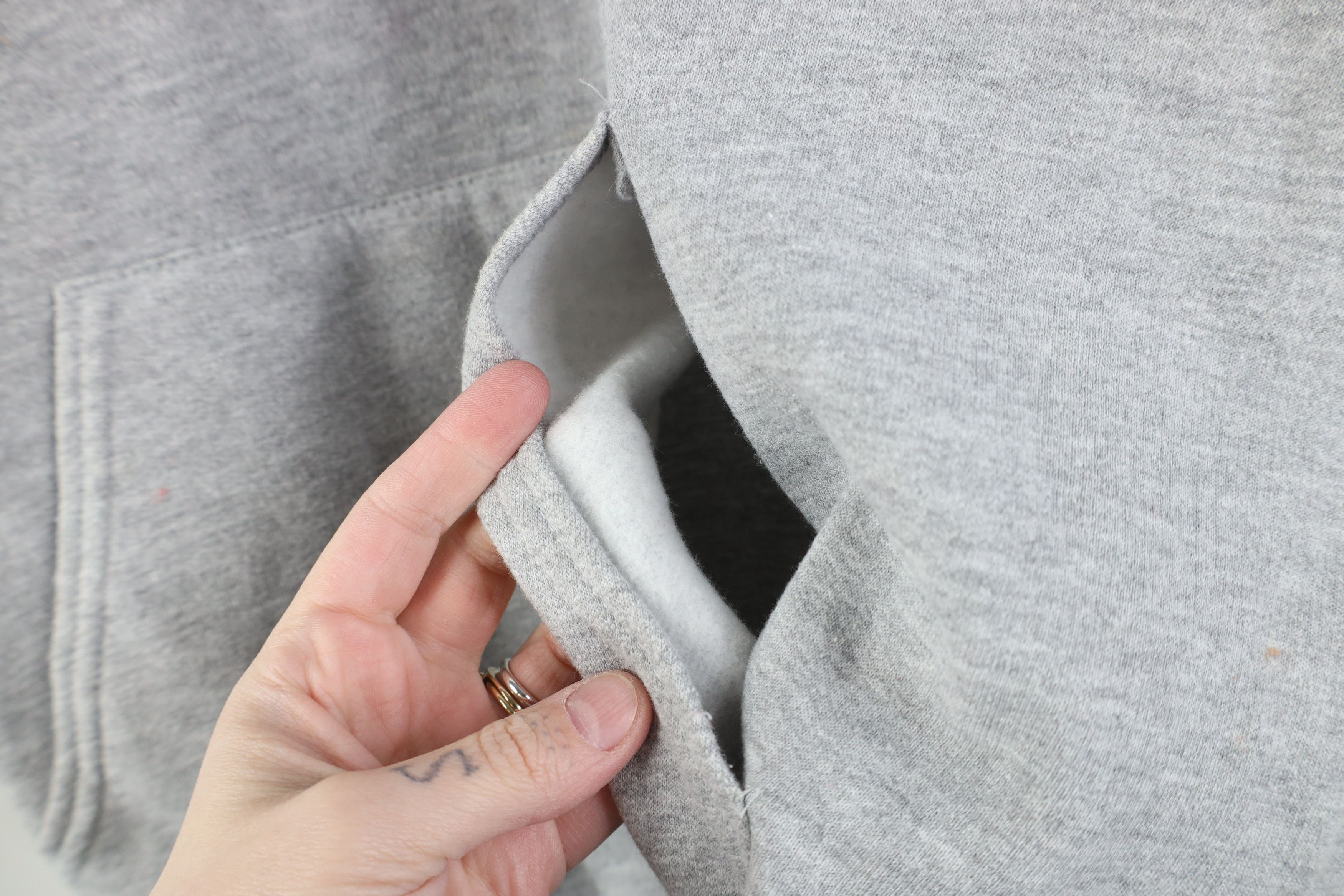 Vintage Vintage 90s Y2K Streetwear Hoodie Sweatshirt Gray Burgundy Size US L / EU 52-54 / 3 - 6 Thumbnail