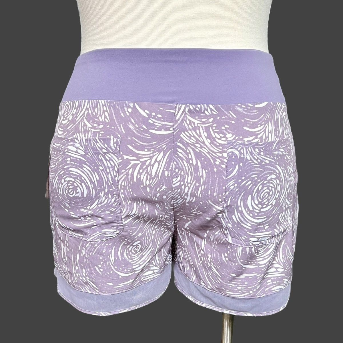 Other Aspen Purple Printed Mesh Hem 4 Pockets Shorts Sz XL Size 35" - 10 Thumbnail