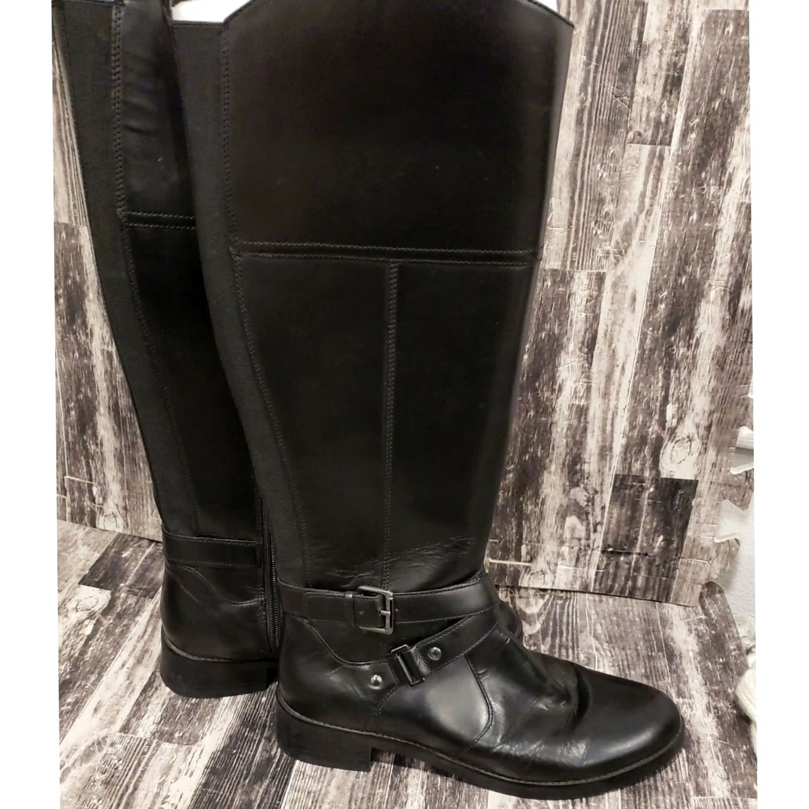 Vintage BANDOLINO Boots WOMENS 8 BLACK Leather Riding Western Equestrian West Mens? No, Womens. Size US 8 / IT 38 - 4 Thumbnail