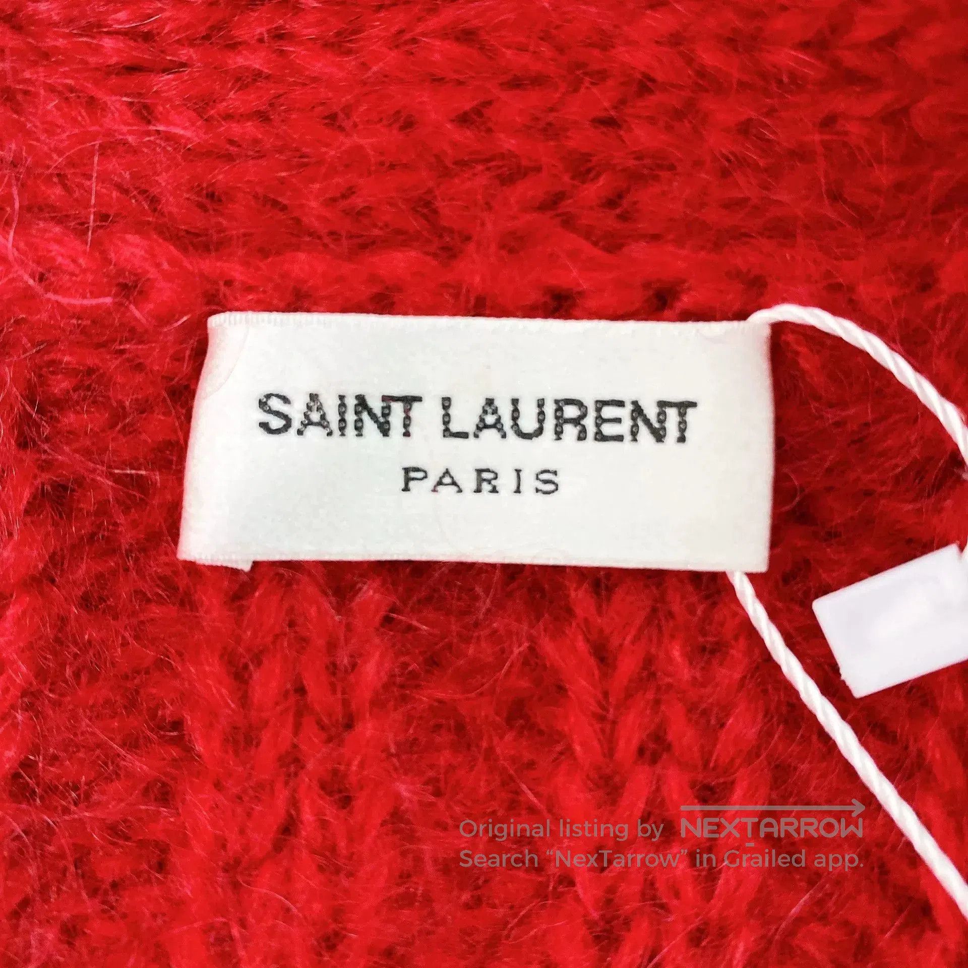 Saint Laurent Paris Saint Laurent Red Cable Knit Cardigan. Size XS / US 0-2 / IT 36-38 - 7 Thumbnail