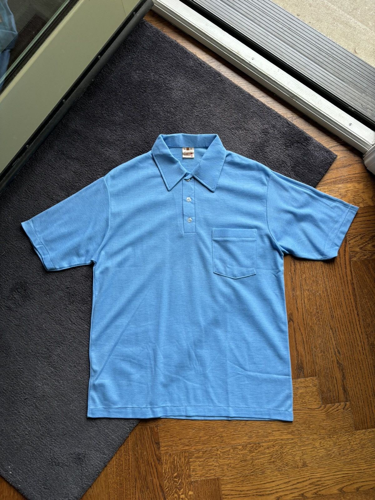 Vintage 1980s Vintage Polo Shirt 90s Deadstock Blank Pullover Tee 80 Size US L / EU 52-54 / 3 - 1 Thumbnail
