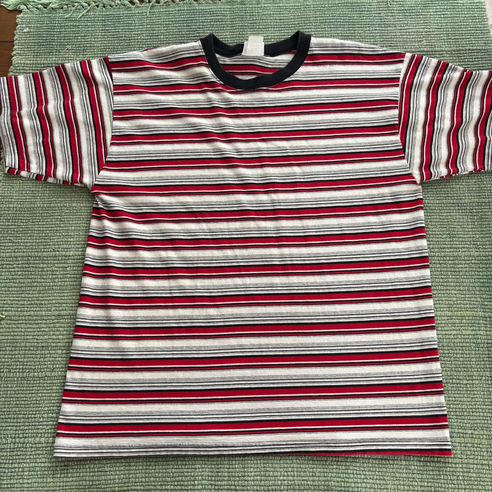 Vintage Vintage 90s Basic Editions Striped Cotton Tee Shirt Sz XL Size US XL / EU 56 / 4 - 1 Thumbnail
