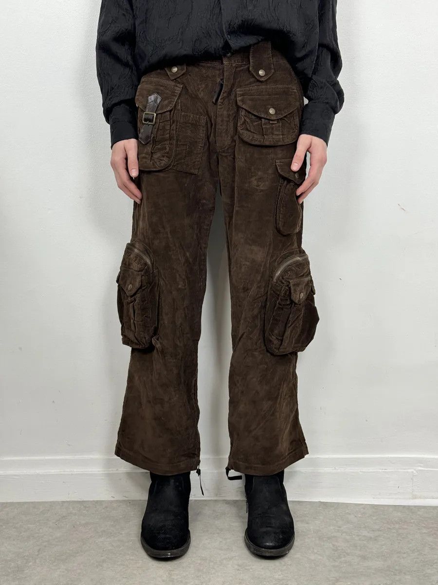Dolce & Gabbana SS2003 Dolce & Gabbana Brown Corduroy Cargo Hunter Pants Size US 39 - 3 Thumbnail