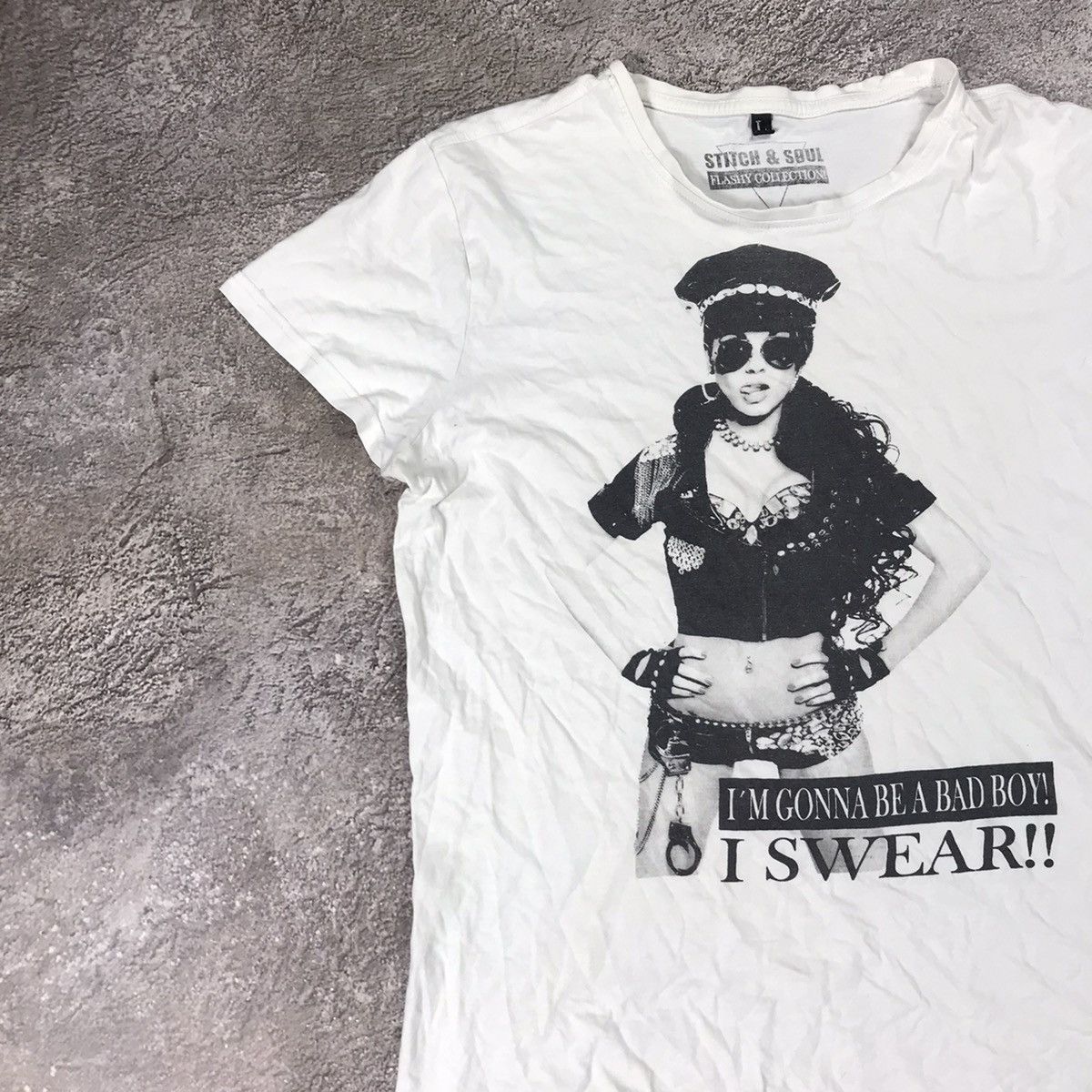 Vintage Vintage Y2K Graphic Tee Bad Boy Swear Funny Print Streetwear Size L / US 10 / IT 46 - 4 Thumbnail