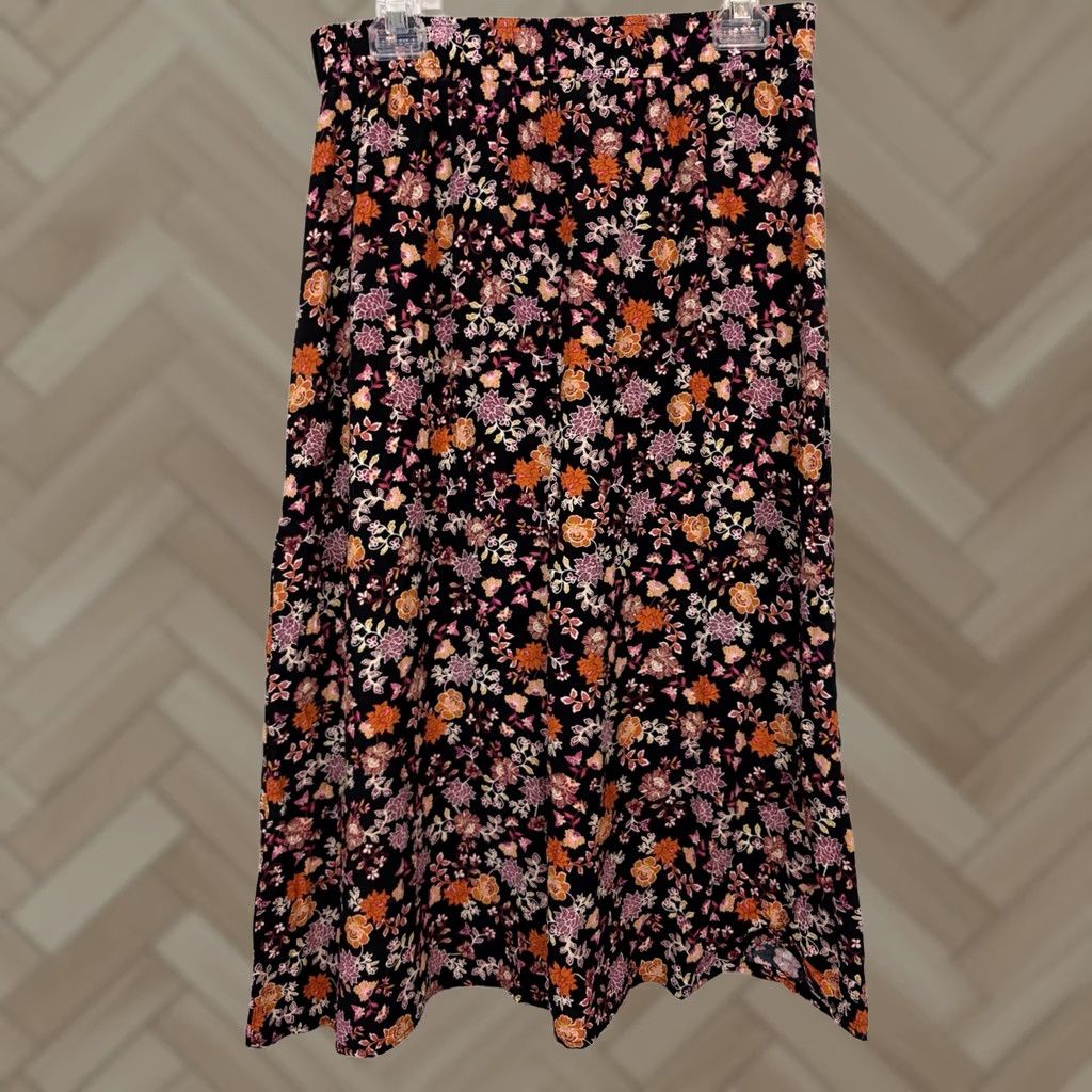 Loft LOFT Skirt Women Small Floral White Midi A-Line Casual Slit Front Lined Spring Summer Vacation Beach Resort 30"-34" Waist Womens Size 28" / US 6 / IT 42 - 1 Thumbnail