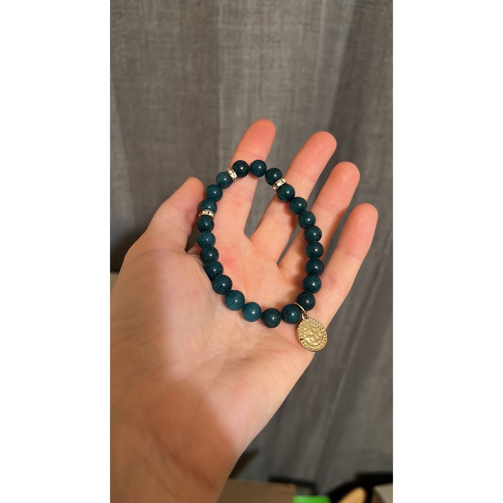 Other Agate Jasper Elastic Stone Bracelet with Charm Size ONE SIZE - 5 Thumbnail
