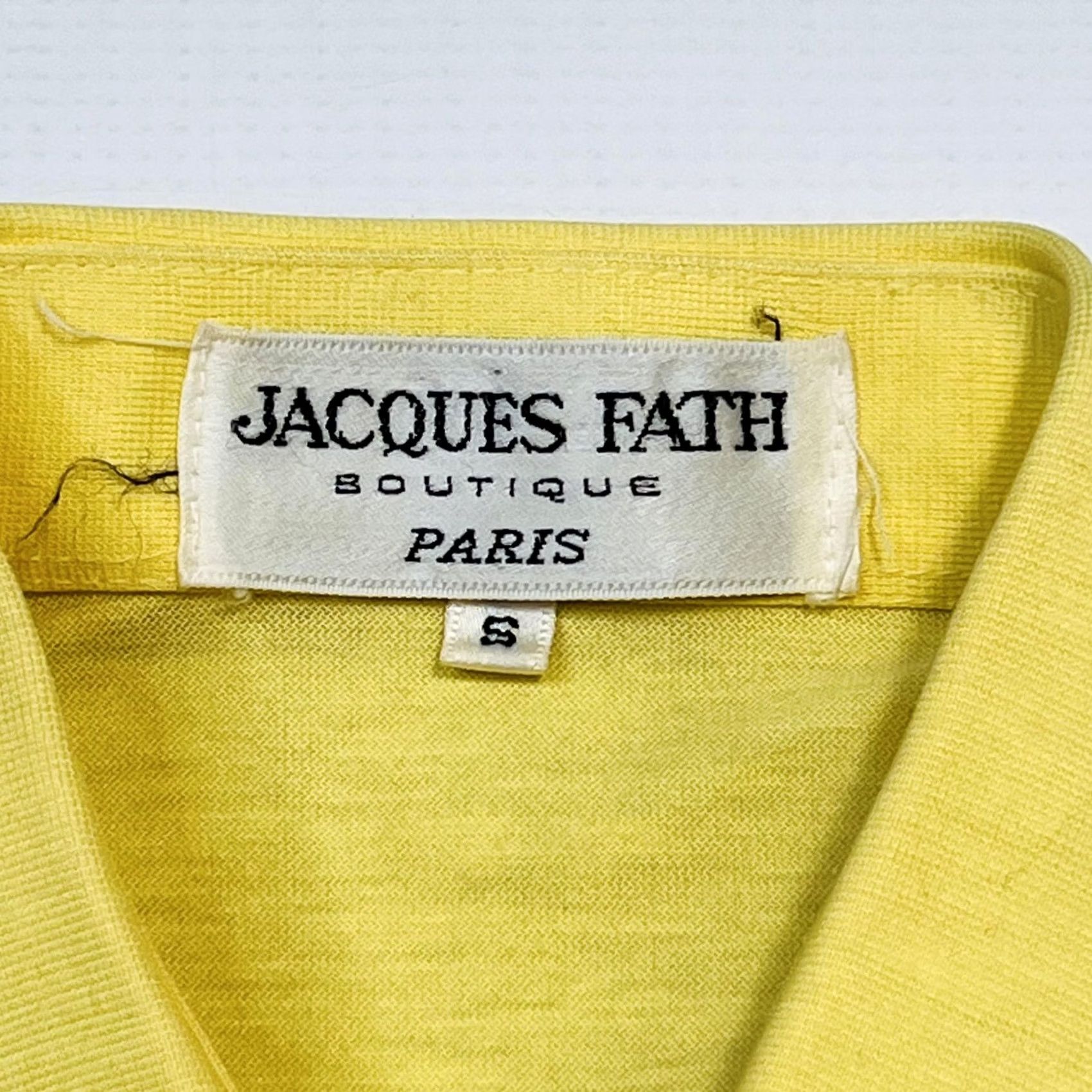 Vintage Jacques Fath Polo Shirt Mens Small Yellow Paris Boutique JF Pocket Retro Mod 60s Size US S / EU 44-46 / 1 - 5 Thumbnail