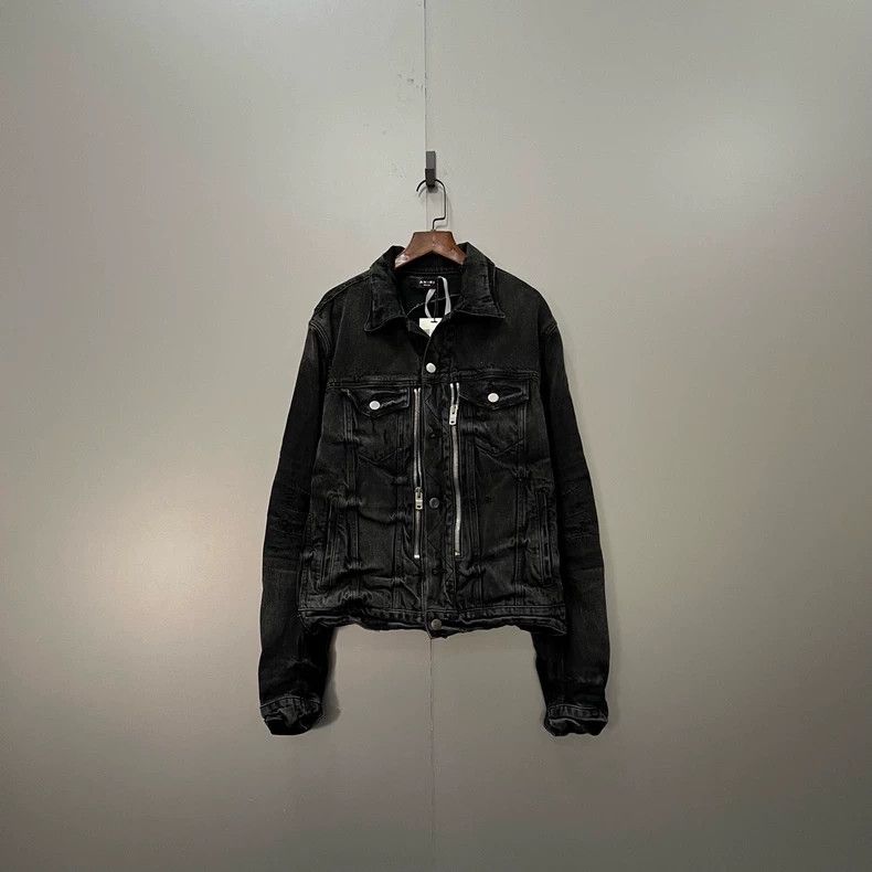 Amiri Patchwork Zipper Camo Denim Jacket