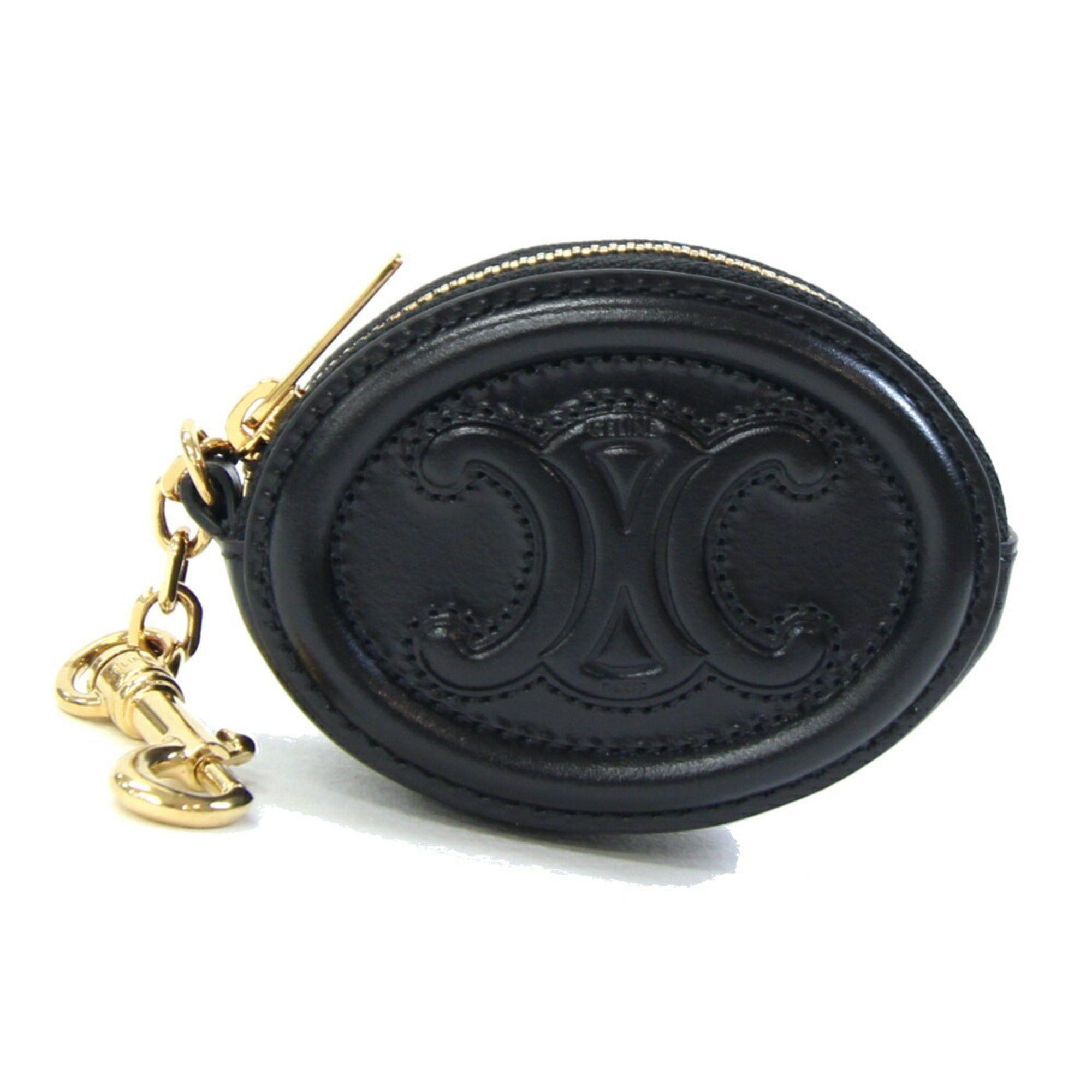『CELI COIN BLACK LEATHER』 CELI COIN BLACK LEATHER』 Jet Black Zip-Around Wallet with Coin