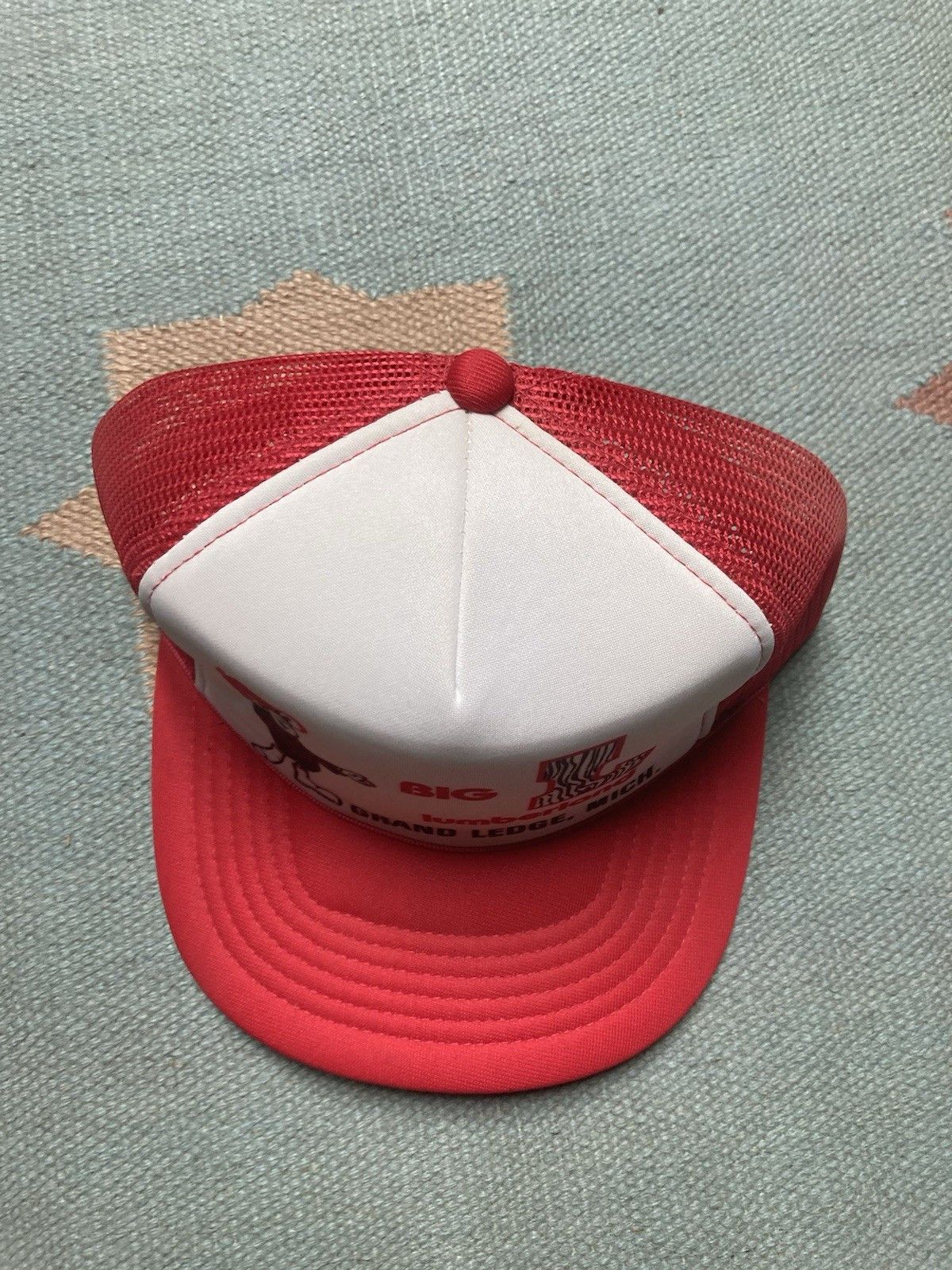 Vintage Vtg trucker hat Big L Lumberland grand ledge Michigan wood Size ONE SIZE - 3 Thumbnail