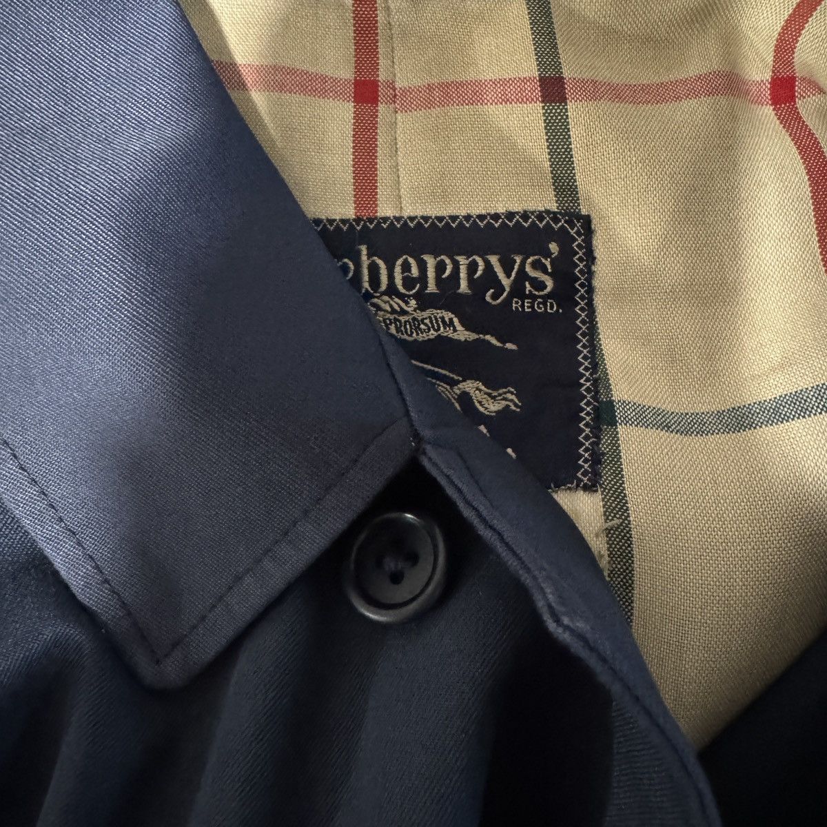 Burberry Vintage Burberrys Navy Balmacaan Nova Check Size US L / EU 52-54 / 3 - 7 Thumbnail