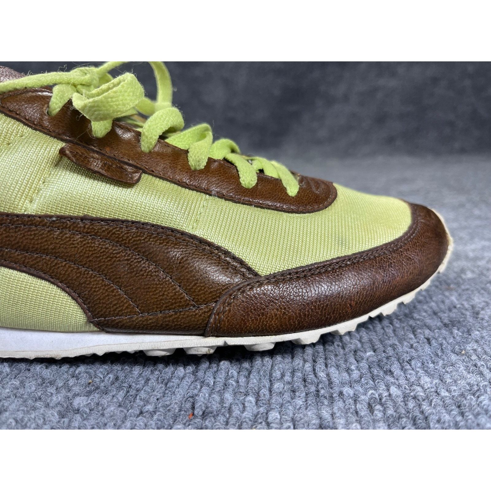 Puma Unique! VTG Puma Womens Shoes Lime Green / Brown Leather 9.5 Size US 9.5 / IT 39.5 - 12 Thumbnail