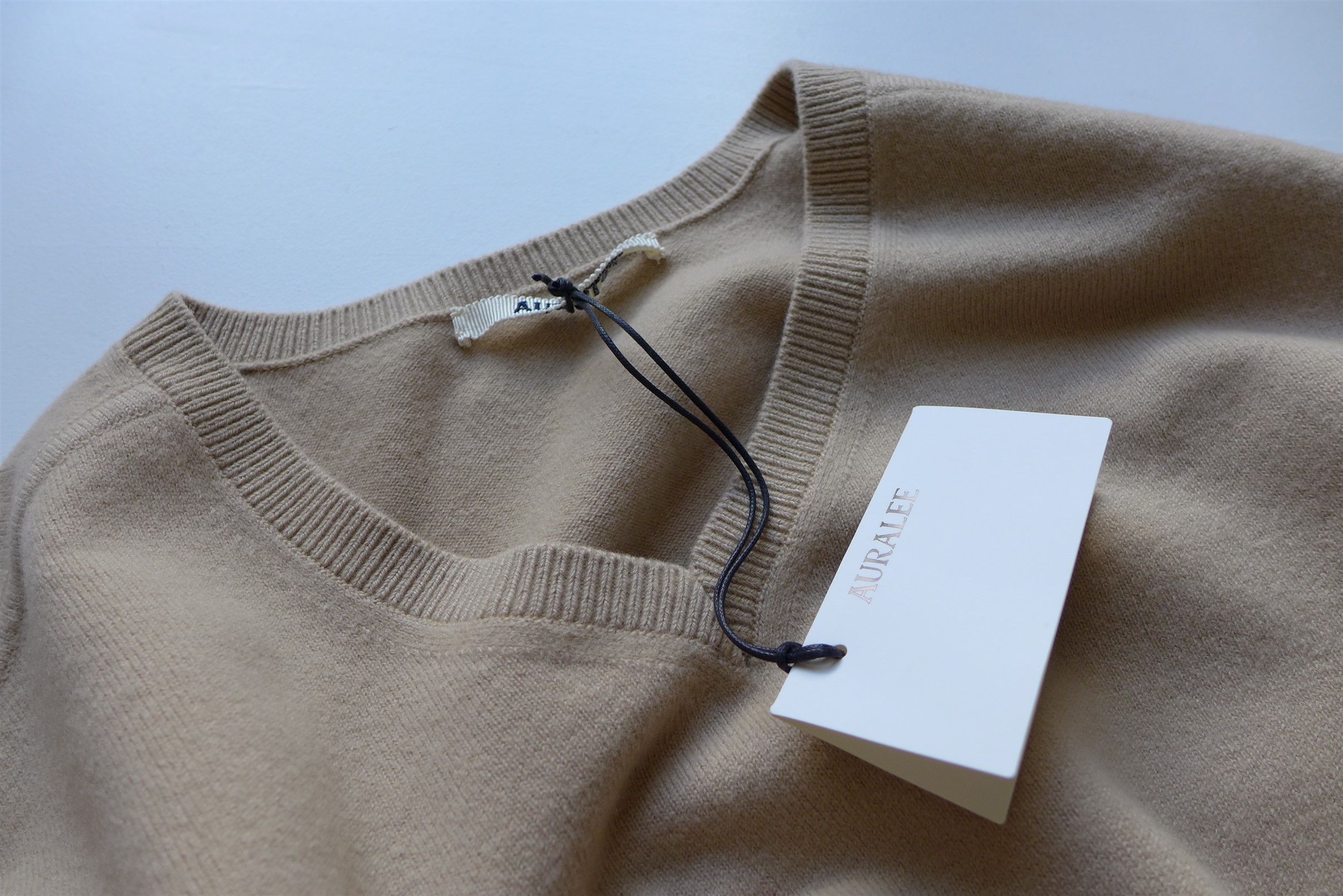 Auralee Auralee V-Neck Sweater - Beige Felted Wool Size US L / EU 52-54 / 3 - 5 Thumbnail