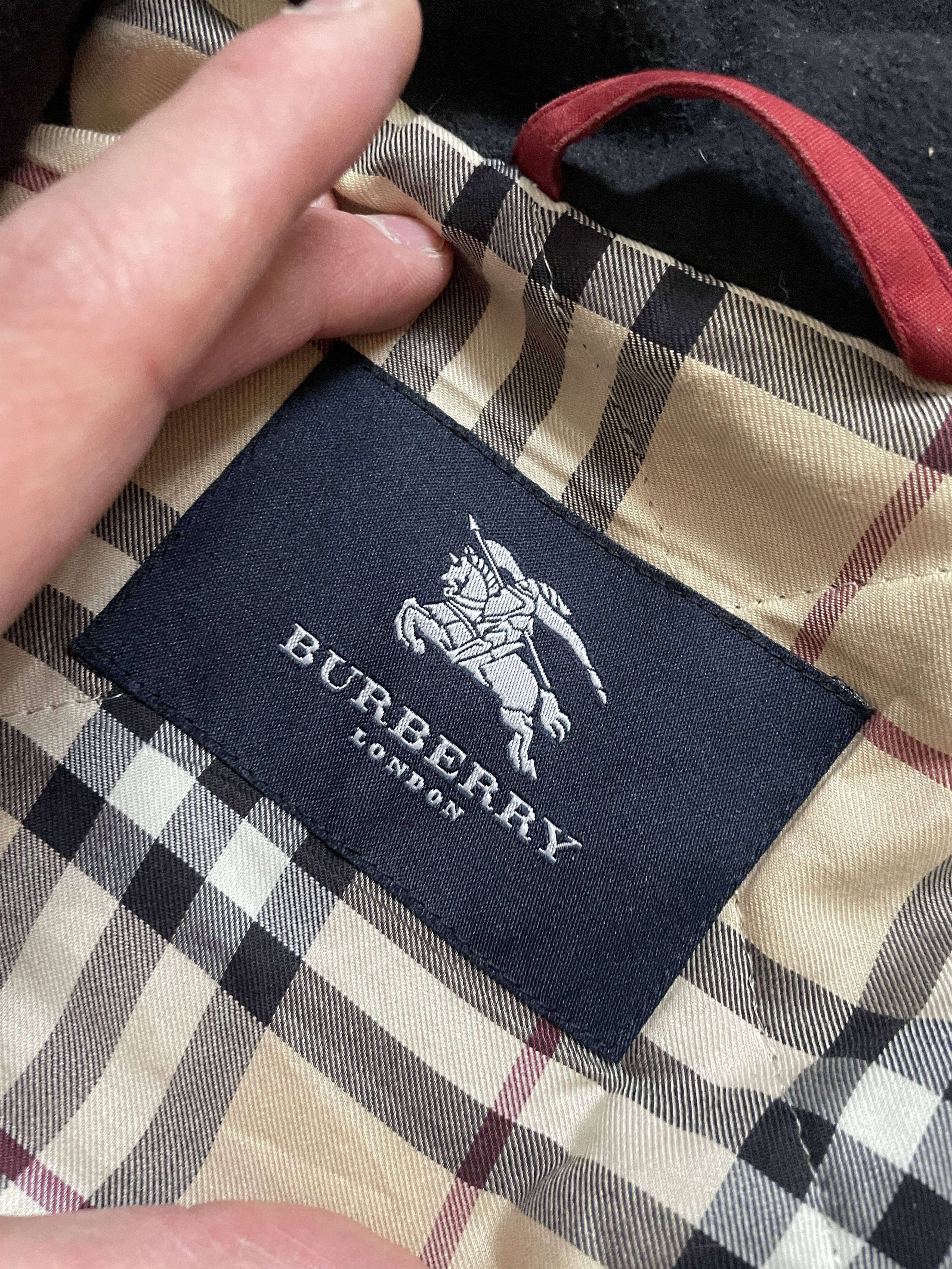 Burberry × Vintage VINTAGE 90S BURBERRYS OLD MONEY BURGUNDY FLEECE COAT JACKET Size US XL / EU 56 / 4 - 6 Thumbnail