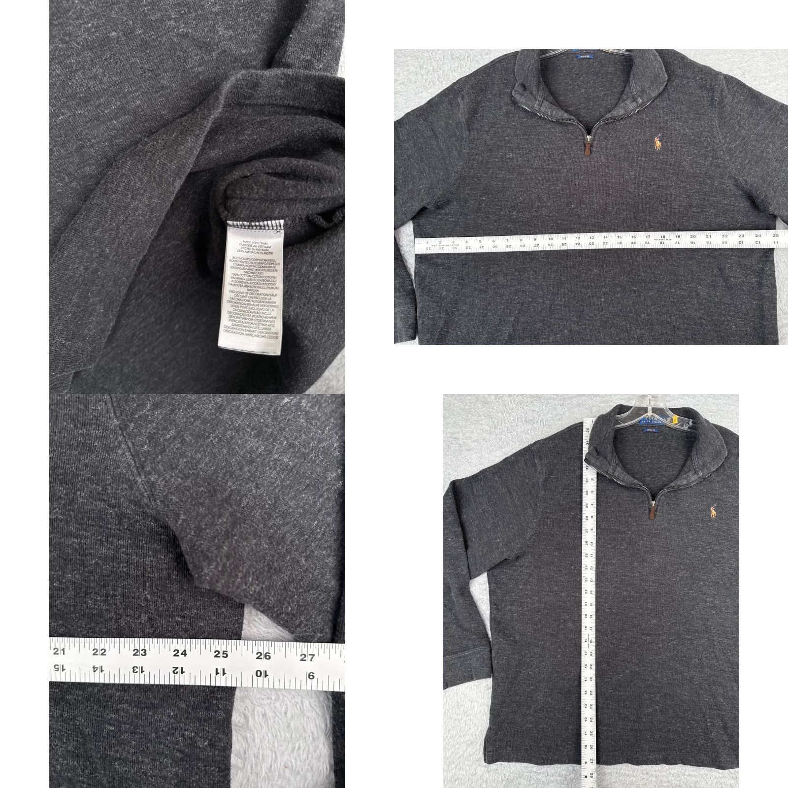 Polo Ralph Lauren Polo Ralph Lauren Sweater Men XL Gray Mock Neck 1/4 Zip Estate Rib Pullover Knit All Seasons Size US XL / EU 56 / 4 - 8 Thumbnail