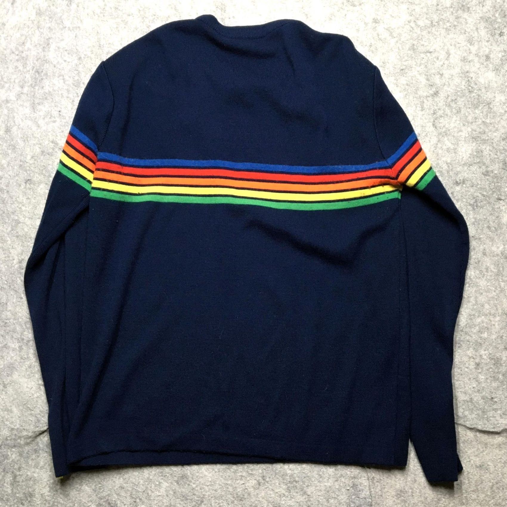 Rainbow Vintage Rainbow Stripe Crewneck Sweater Mens XL Navy Knit Pullover Retro Style Size US XL / EU 56 / 4 - 6 Thumbnail