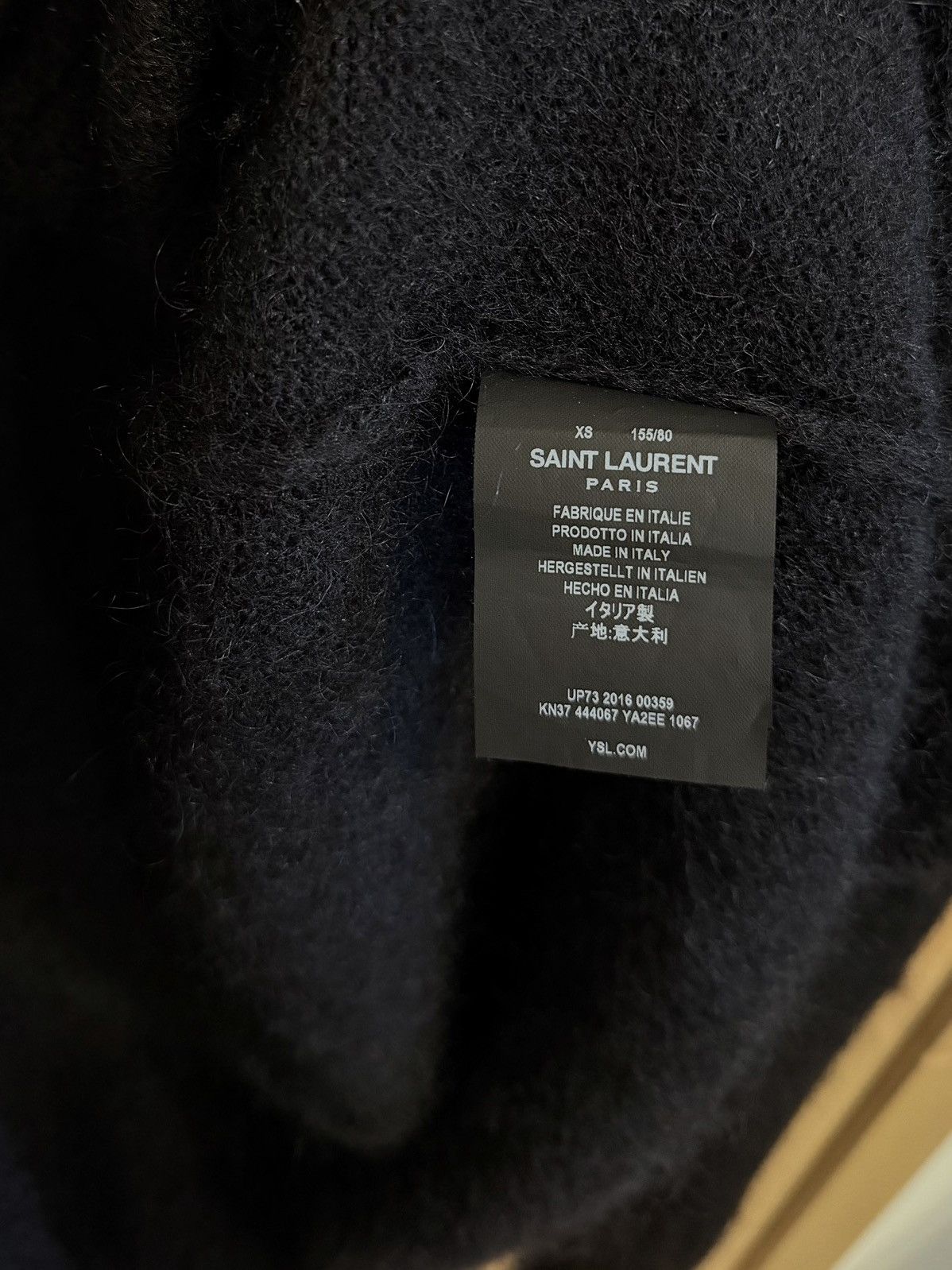 Saint Laurent Paris Saint Laurent Stars Embroidered Black Mohair Cardigan Size US XS / EU 42 / 0 - 6 Thumbnail