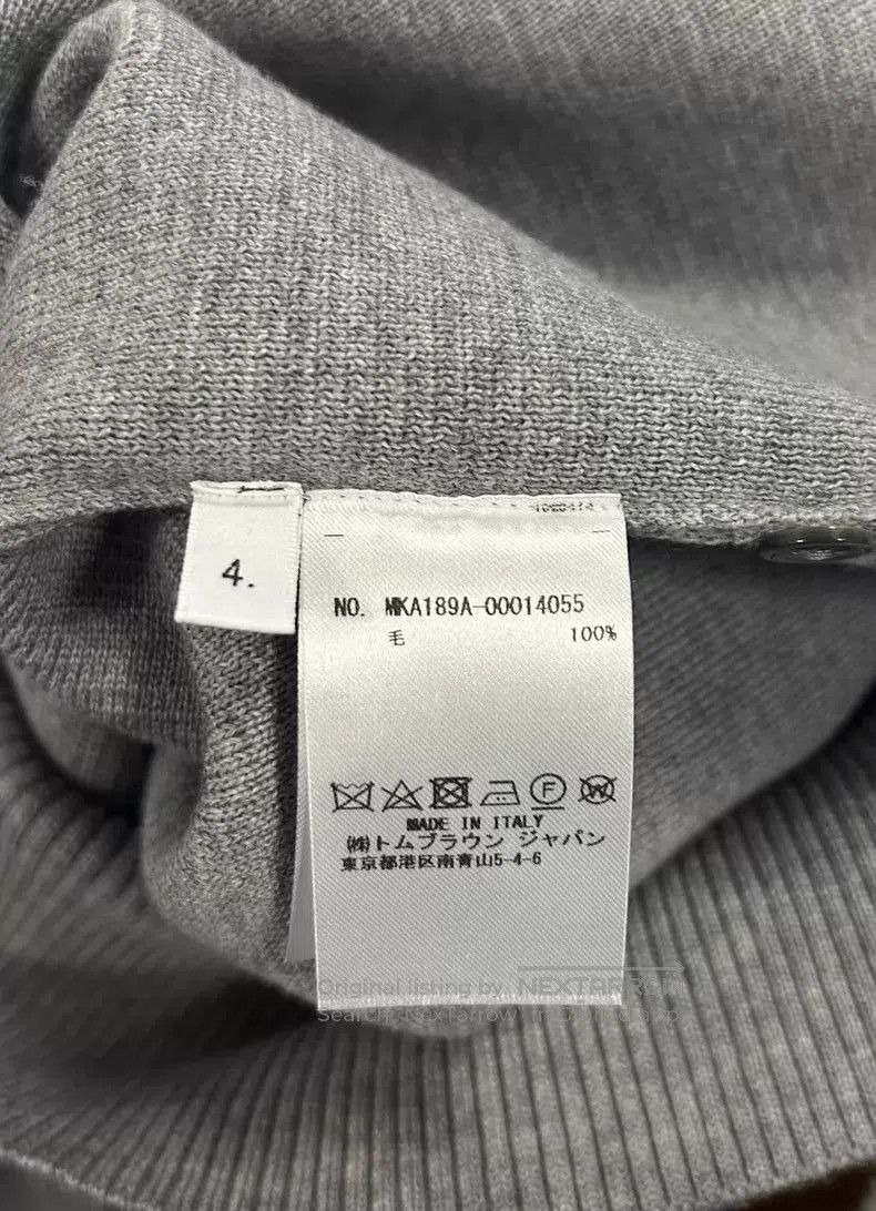 Thom Browne Thom Browne Grey Four-stripe Wool Sweater Size US XL / EU 56 / 4 - 5 Thumbnail