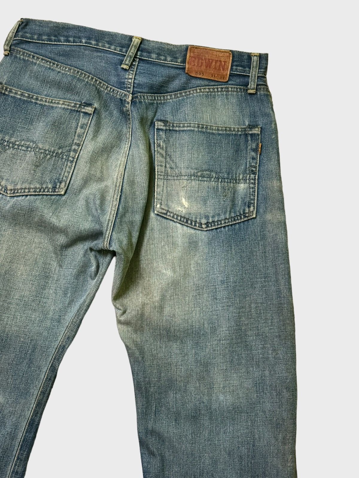 Edwin Vintage Edwin 505 Mud Wash Distressed Selvedge Jeans Size US 31 - 11 Thumbnail