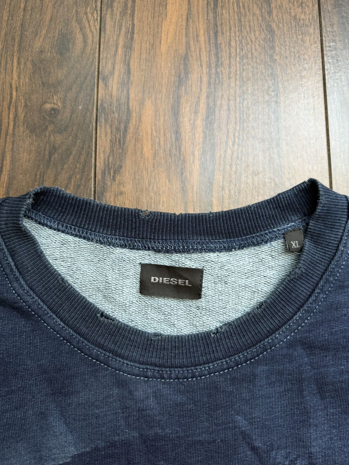Diesel vintage Diesel y2k big logo distressed faded sweatshirt Size US XL / EU 56 / 4 - 4 Thumbnail